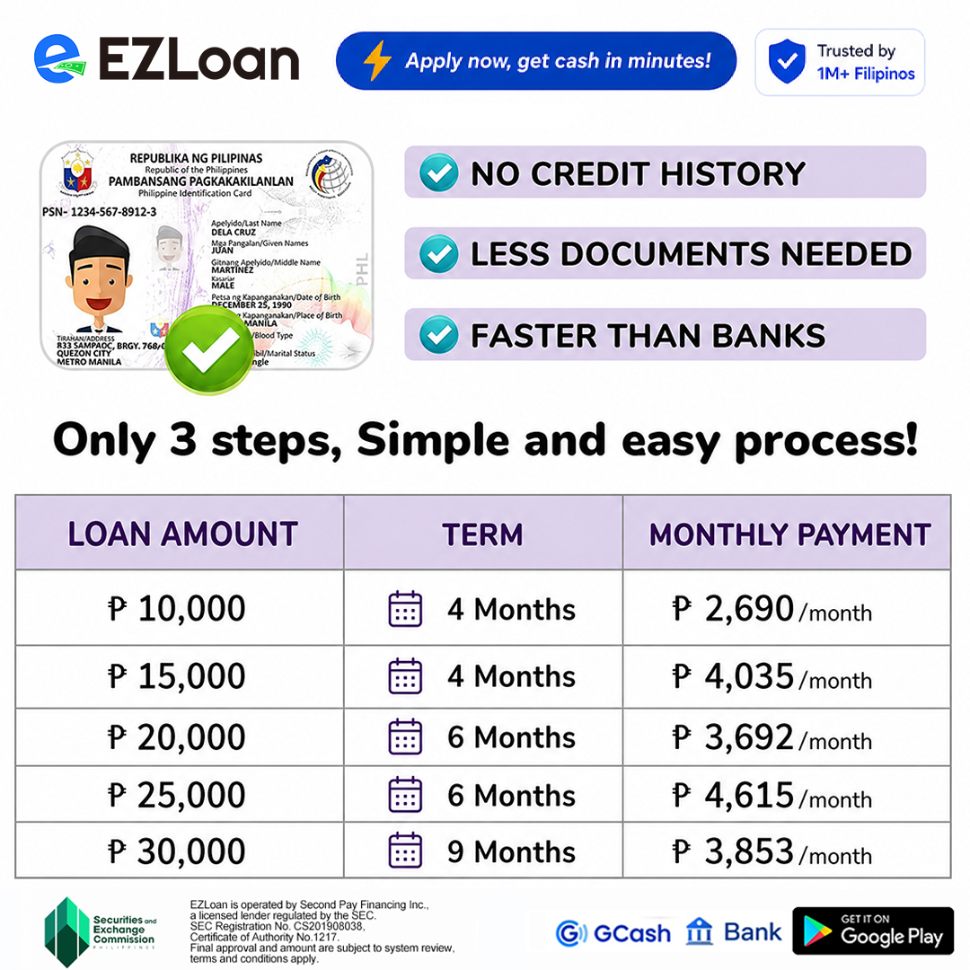 EZLoan Second Pay Financing Facebook ad