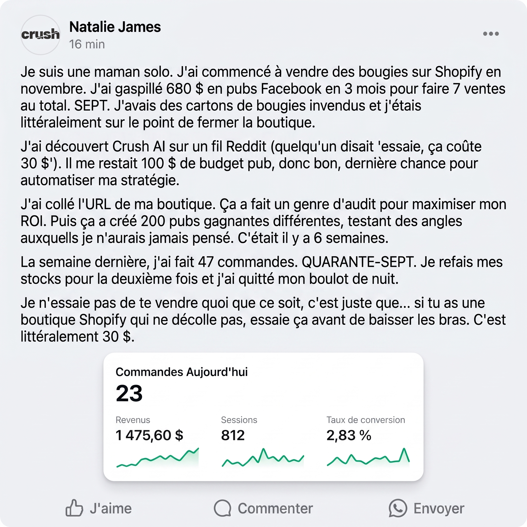trycrush.ai Facebook ad