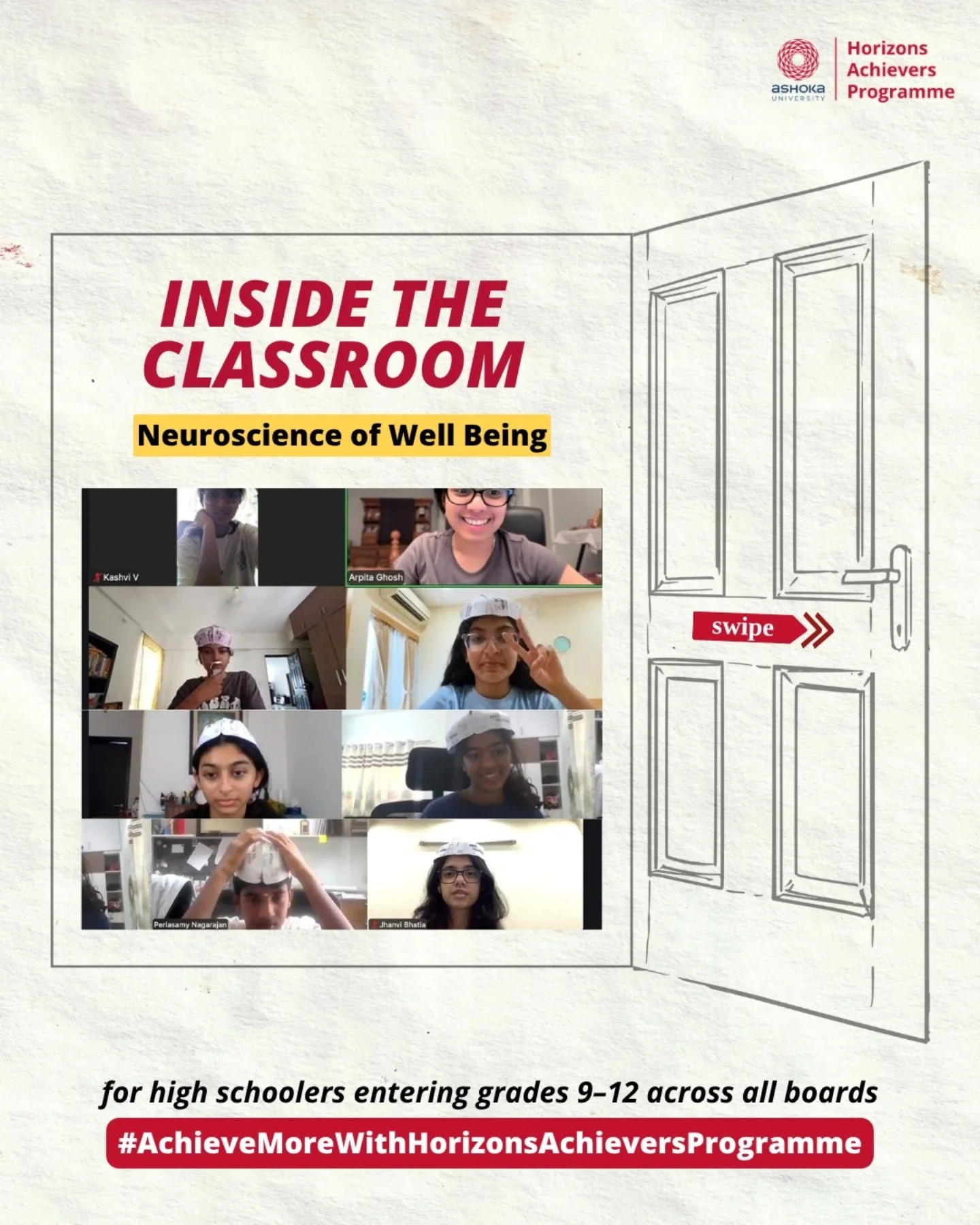Ashoka Horizons Achievers Programme Facebook ad: Inside the Classroom: The Neuroscience of Wellbeing