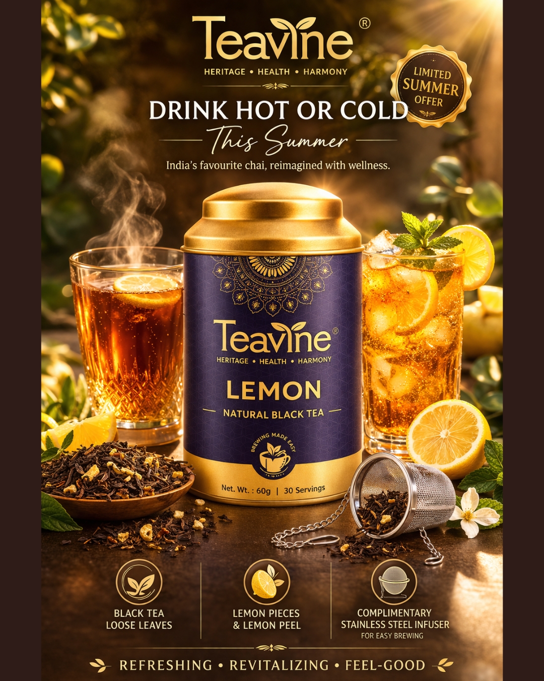 Teavine Facebook ad: TEAVINE Lemon Black Tea, Premium Loose Leaf Tea with…