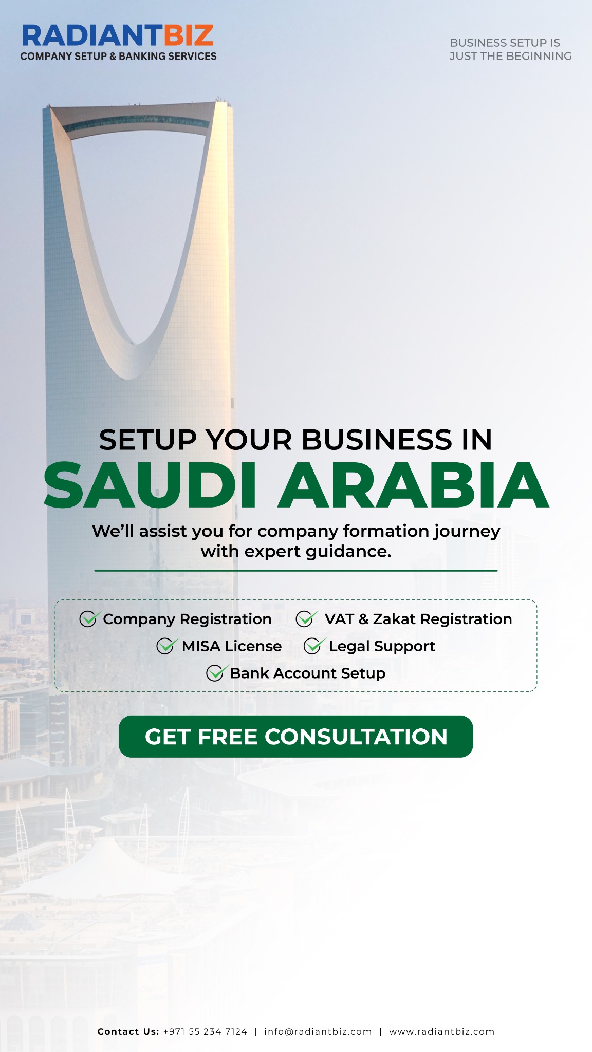 RadiantBiz Management Consultancy Facebook ad from May 15, 2026