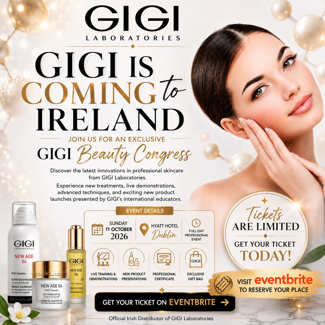 Gigi Laboratories Ireland Facebook ad: Gigi Laboratories Beauty Congress Dublin 2026