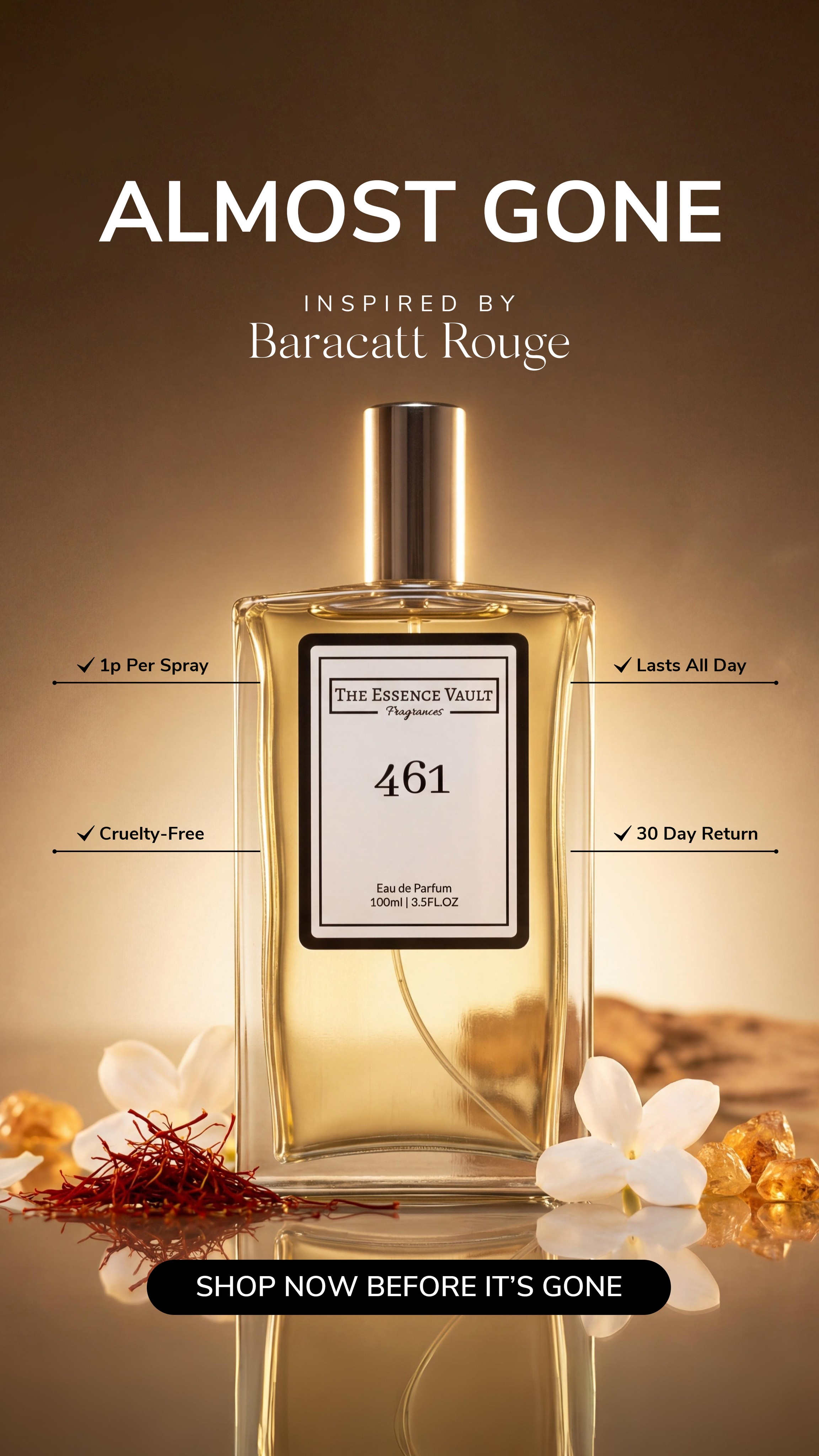 The Essence Vault Facebook ad from Mar 3, 2026