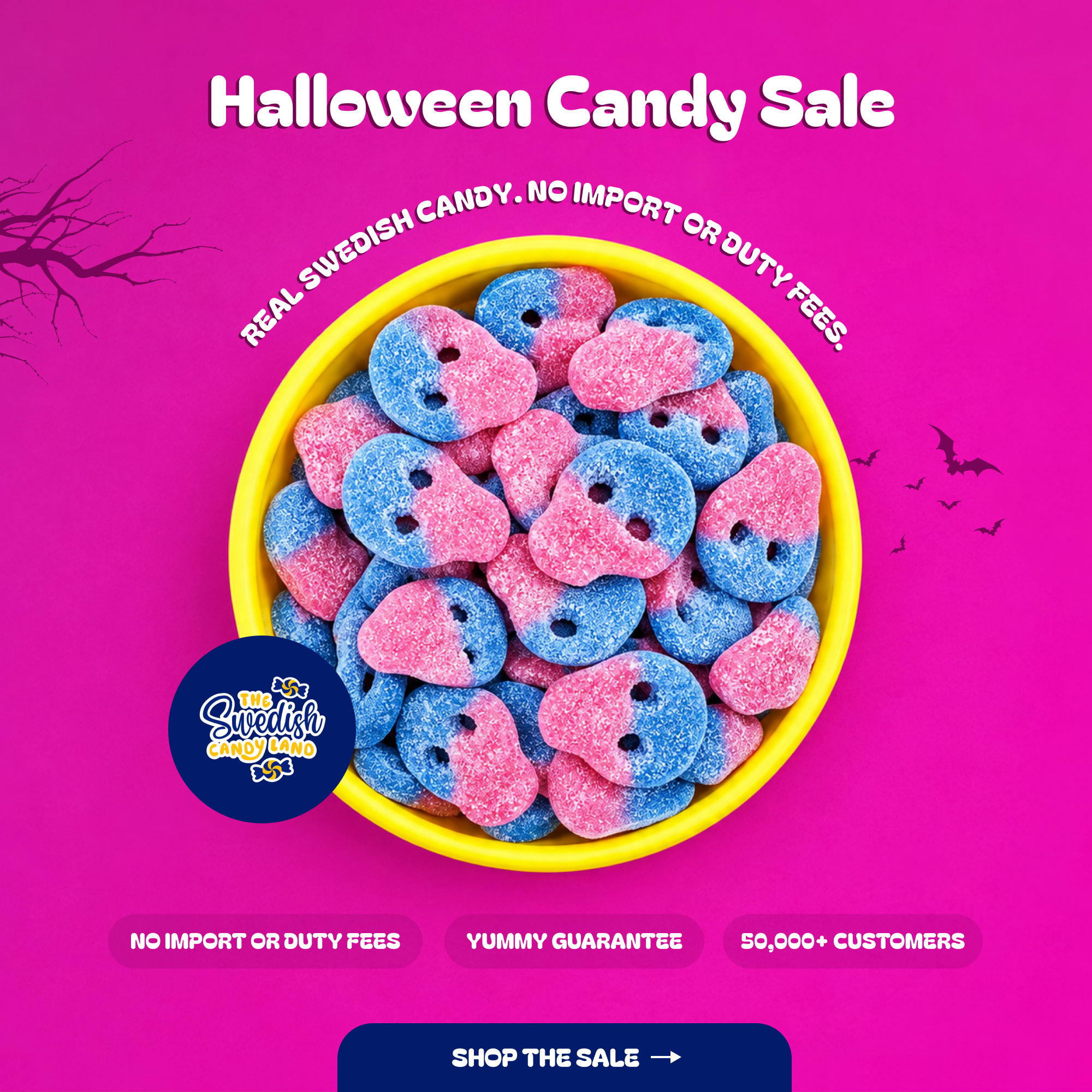 Swedish Candy Land Facebook ad: Real Swedish Candy for Halloween