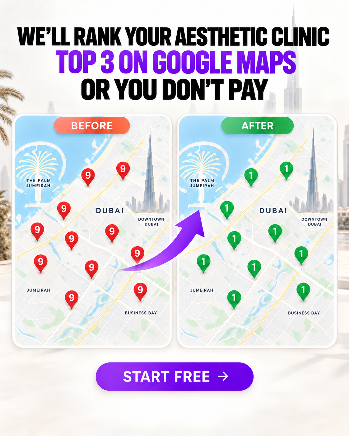 Manvi Media Facebook ad: Top 3 on Google Maps in 90 Days, Guaranteed
