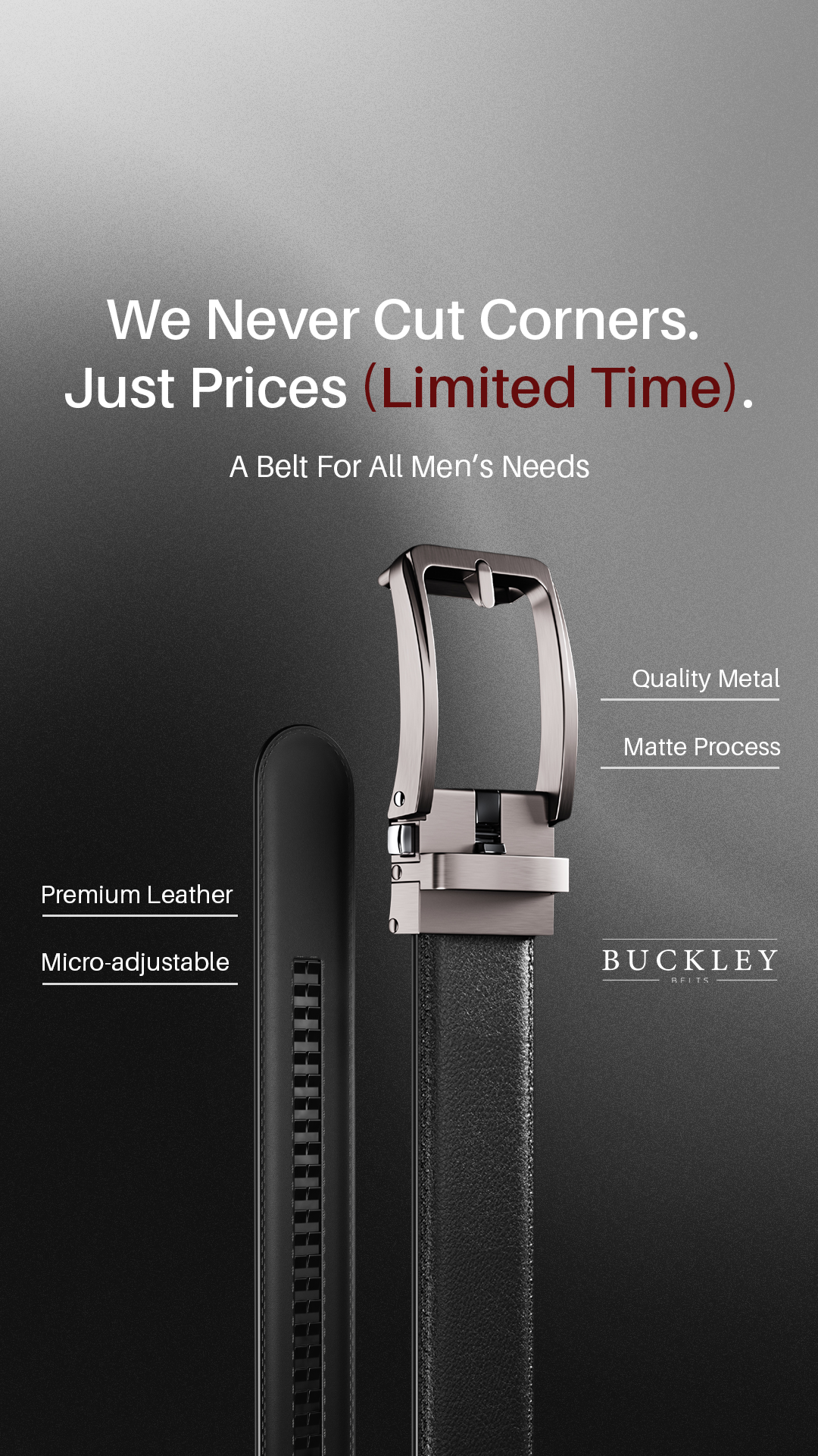 Buckley Belts Facebook ad