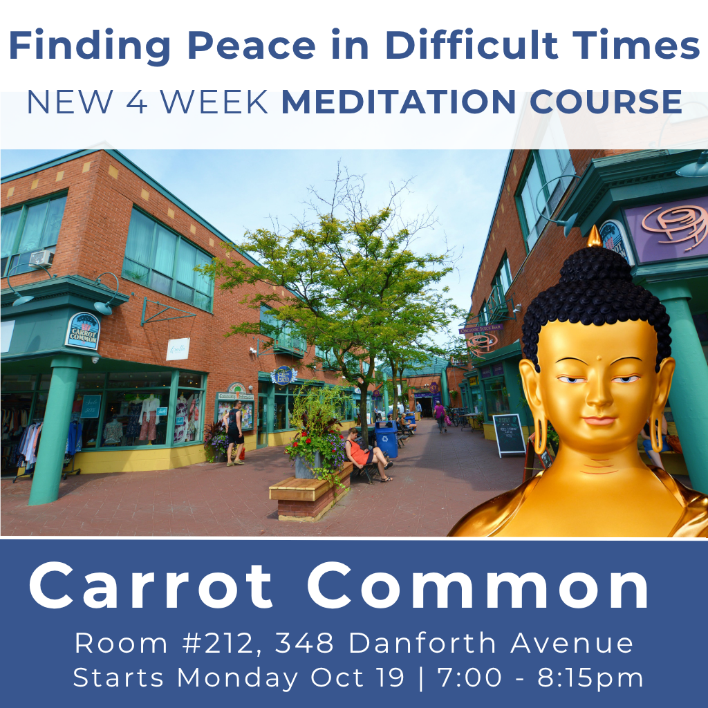 Kadampa Meditation Centre Canada Facebook ad: Meditation Classes at Carrot Common. Everyone Welcome.
