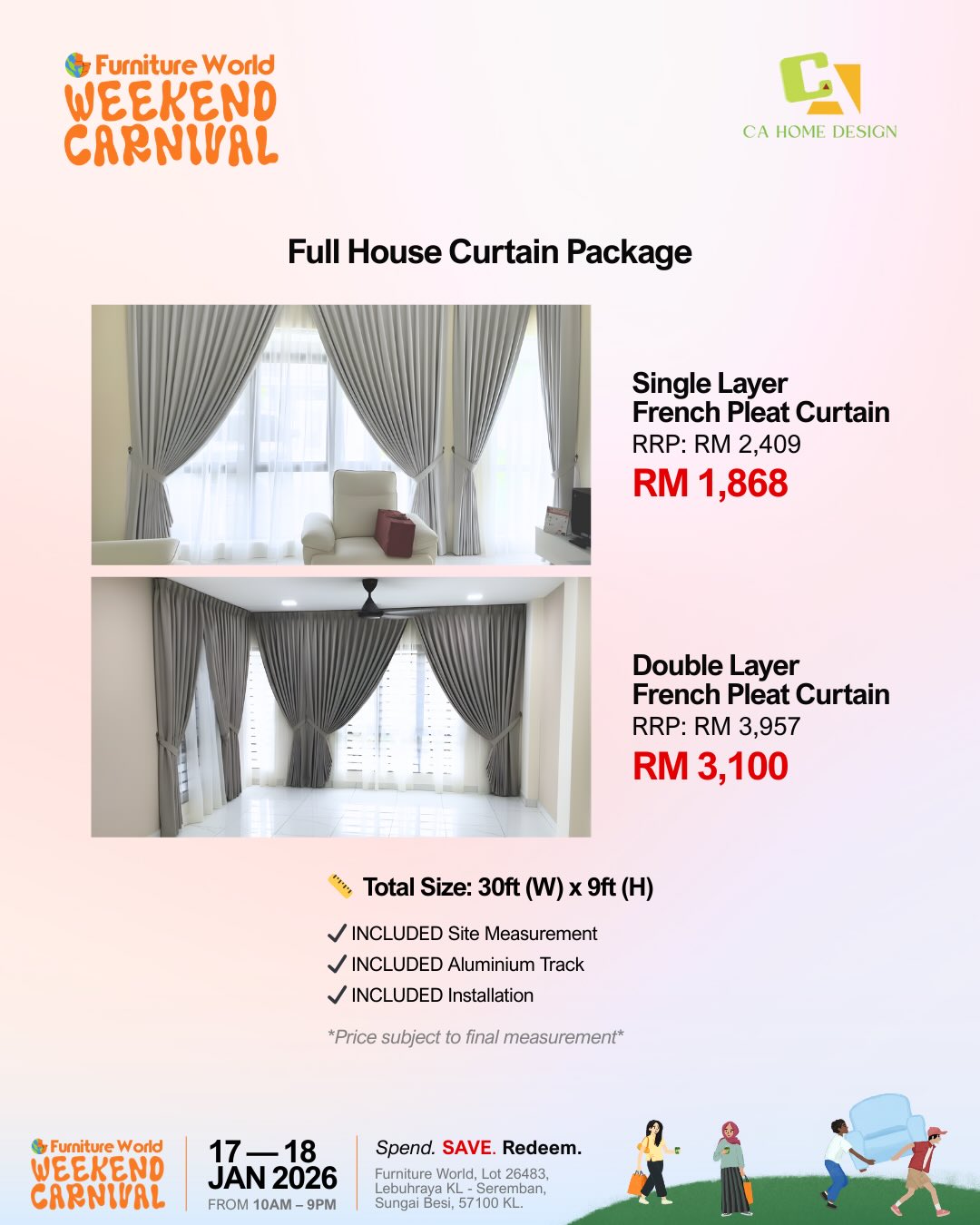 Furniture World Malaysia Facebook ad: Don’t miss CA Home’s special home package deals…