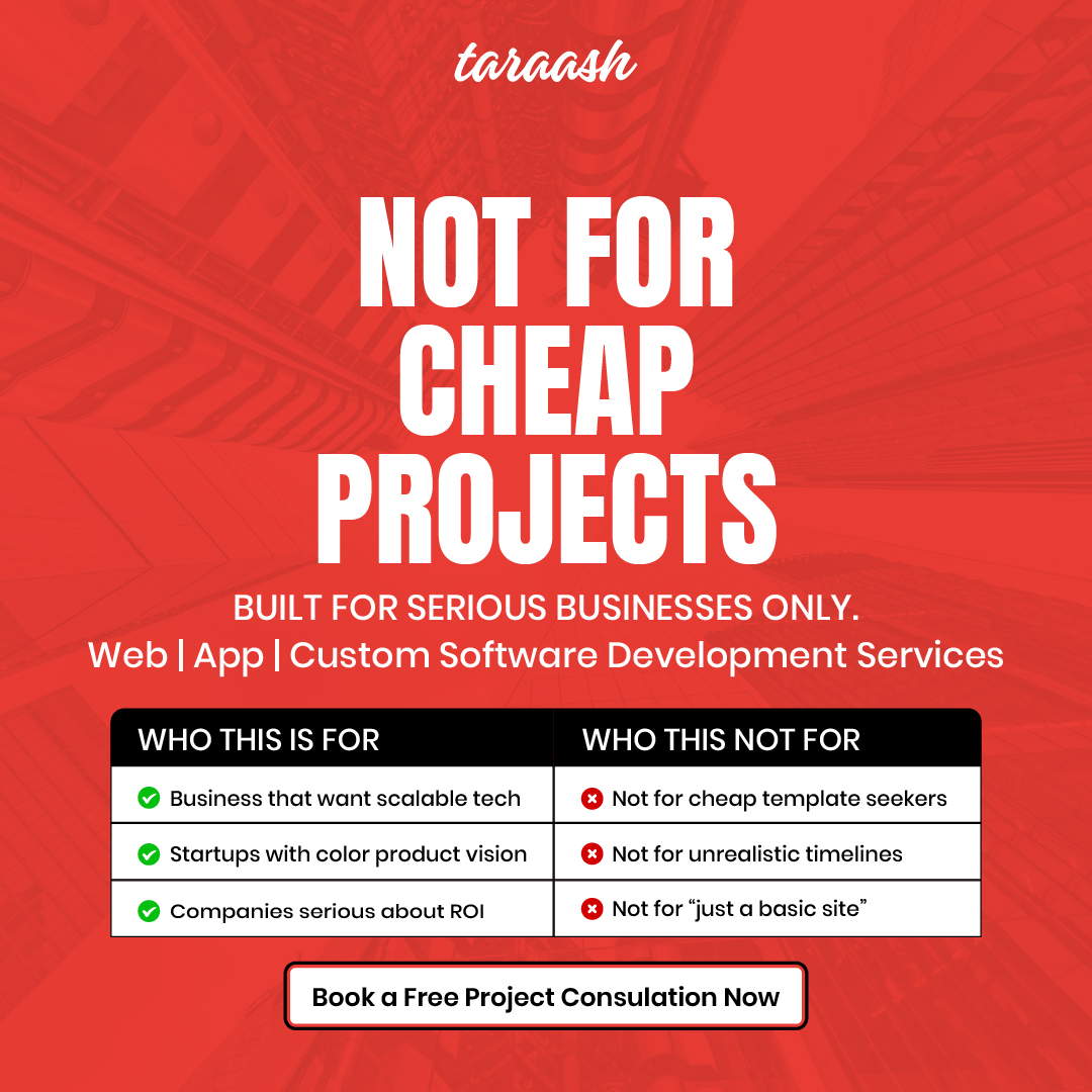 Taraash Facebook ad: Book a Free Website & App Consultation