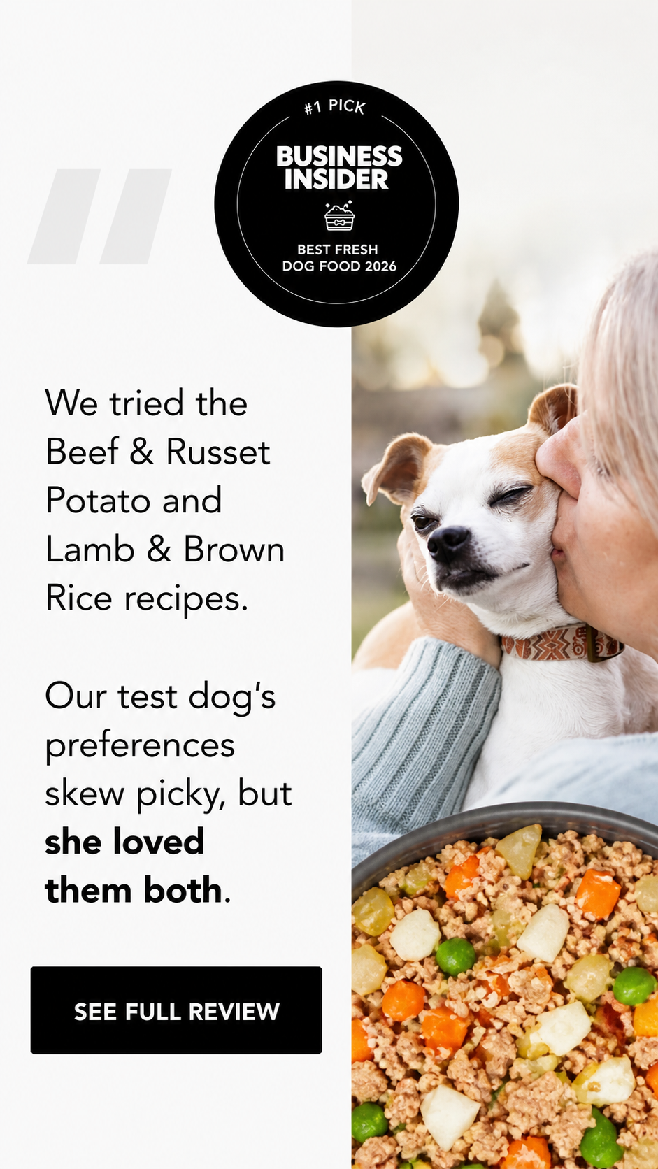 Just Food For Dogs Facebook ad