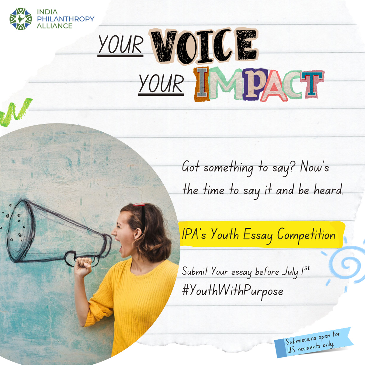 India Philanthropy Alliance Facebook ad: 2026 Youth Essay Competition, India Philanthropy Alliance