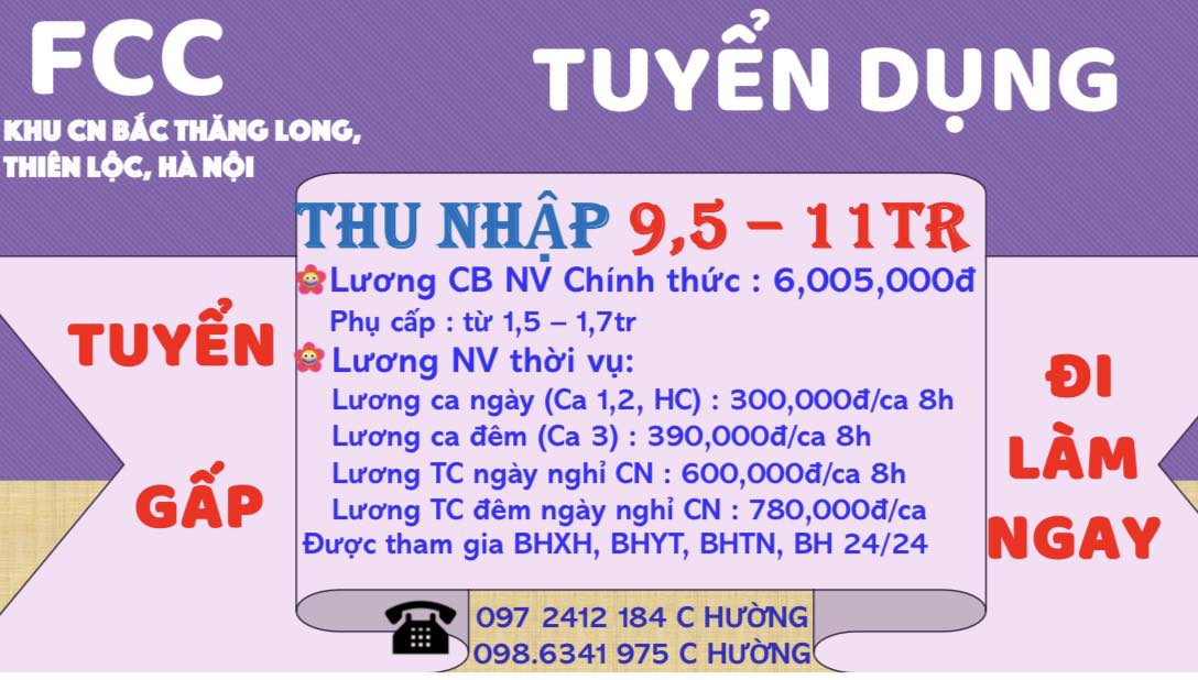 Công ty FCC tuyển dụng CN Facebook ad: CÔNG TY FCC VIỆT NAM TUYỂN DỤNG CÔNG…