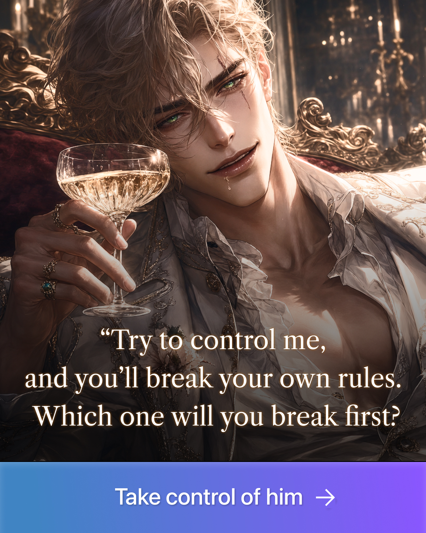 Hazy - Interactive Romance Facebook ad: Thirty days to tame a prince
