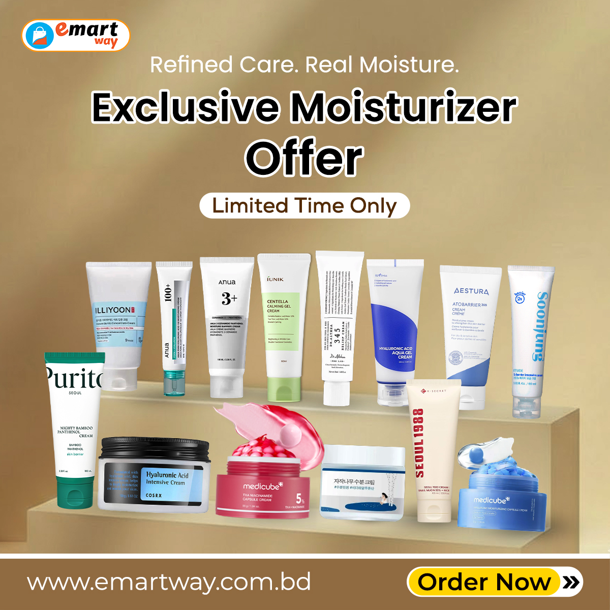 eMartWay Facebook ad: কথা না লাগিয়ে, Moisturiser লাগান।