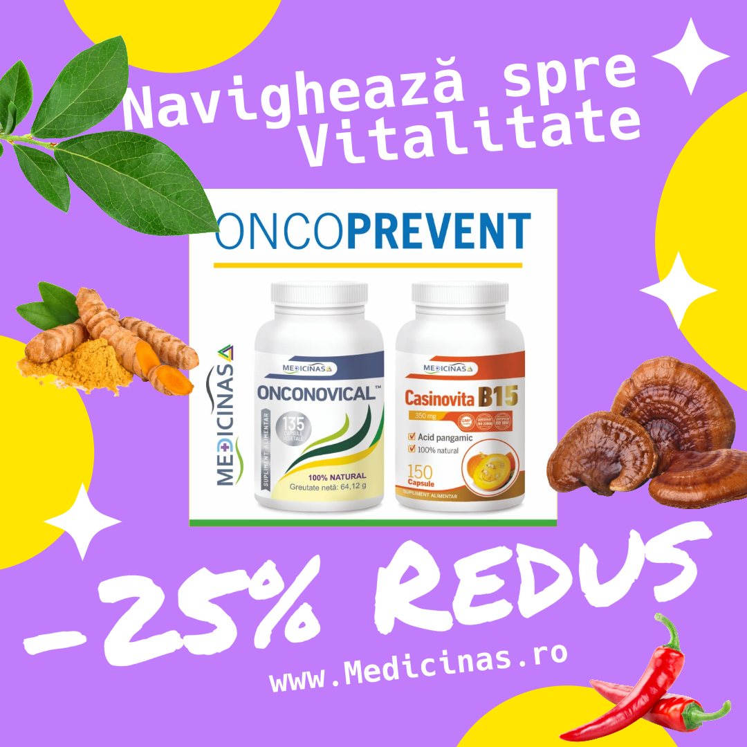 Suplimente 100% Naturale, BIO, Vegane - Medicinas Facebook ad: Navighează spre Vitalitate cu KIT ONCOPREVENT!