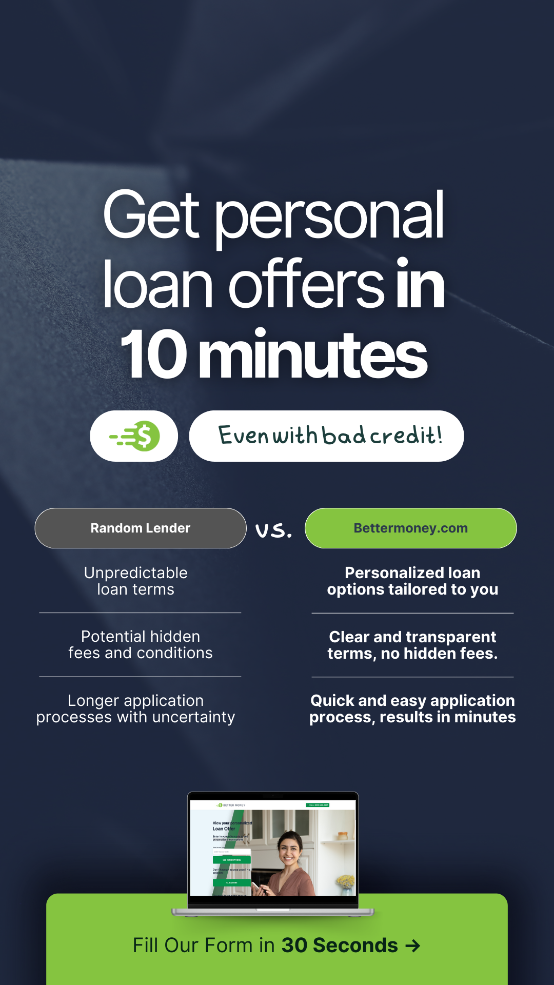 Better Money Facebook ad