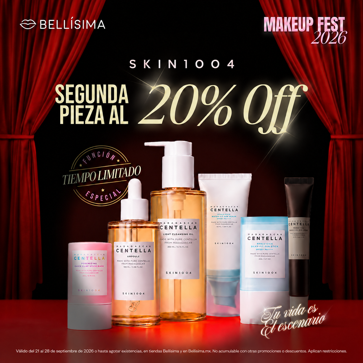 Bellisima Facebook ad: TU SEGUNDO SKIN1004 TIENE 20% OFF