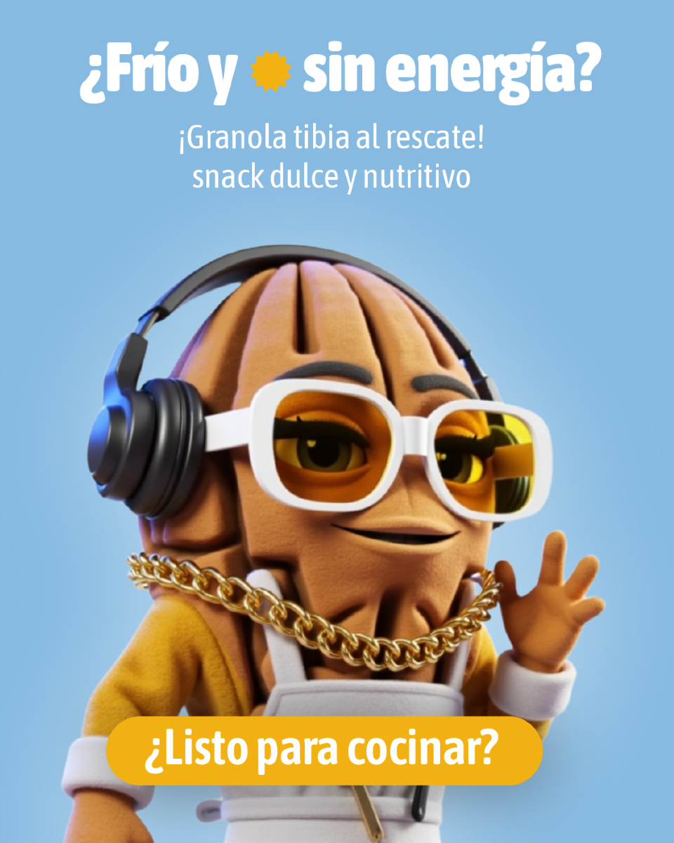 Nutfruit Argentina Facebook ad: Granola tibia = energía real para arrancar el…