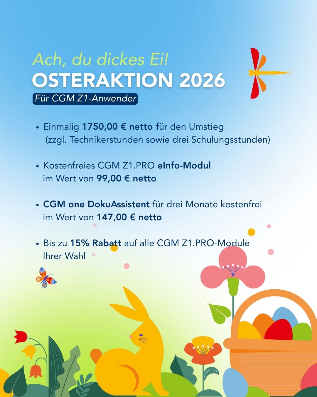 CGM Dentalsysteme GmbH Facebook ad: Nutzen Sie jetzt unsere Osterangebote und wechseln Sie…