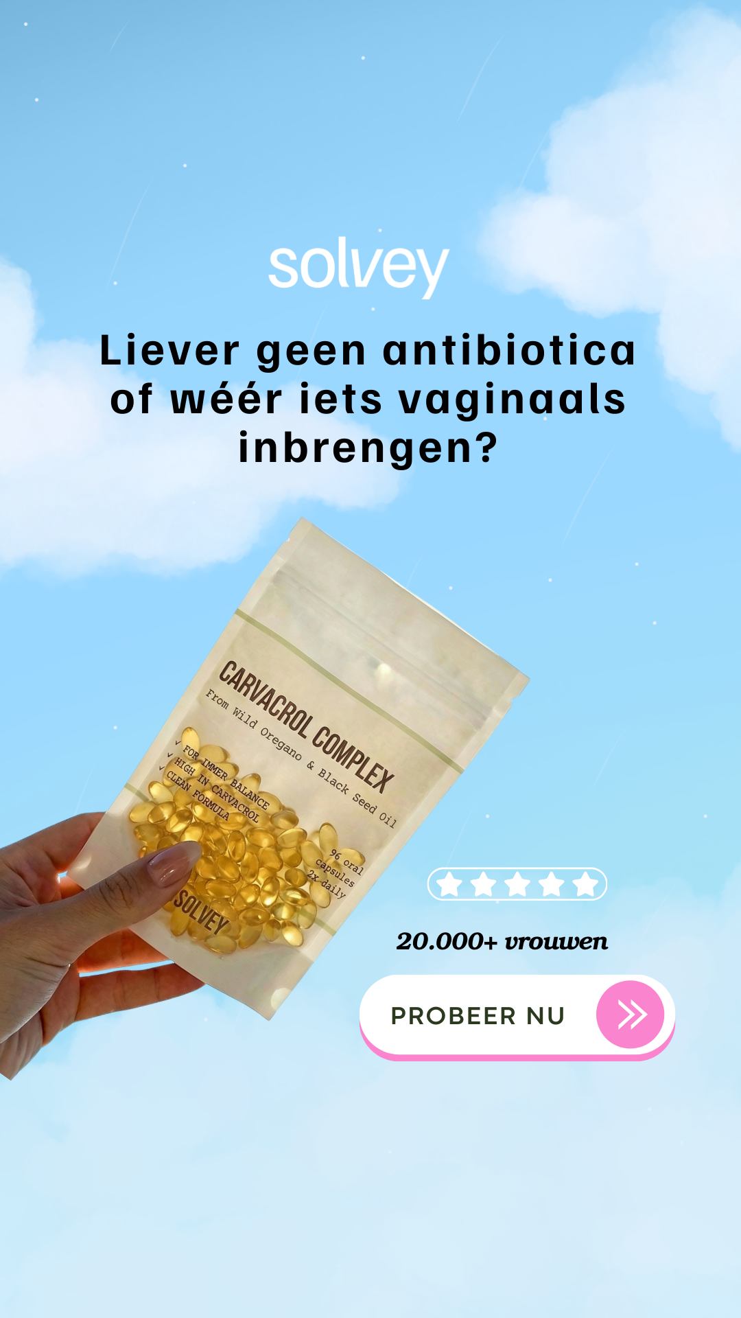 Solvey Facebook ad: Niet weer wachten op een afspraak