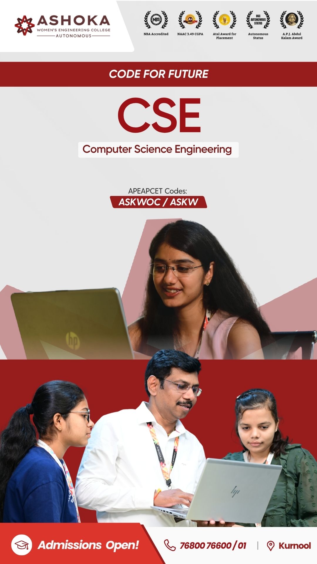 Ashoka Women's Engineering College Facebook ad from Jul 23, 2026