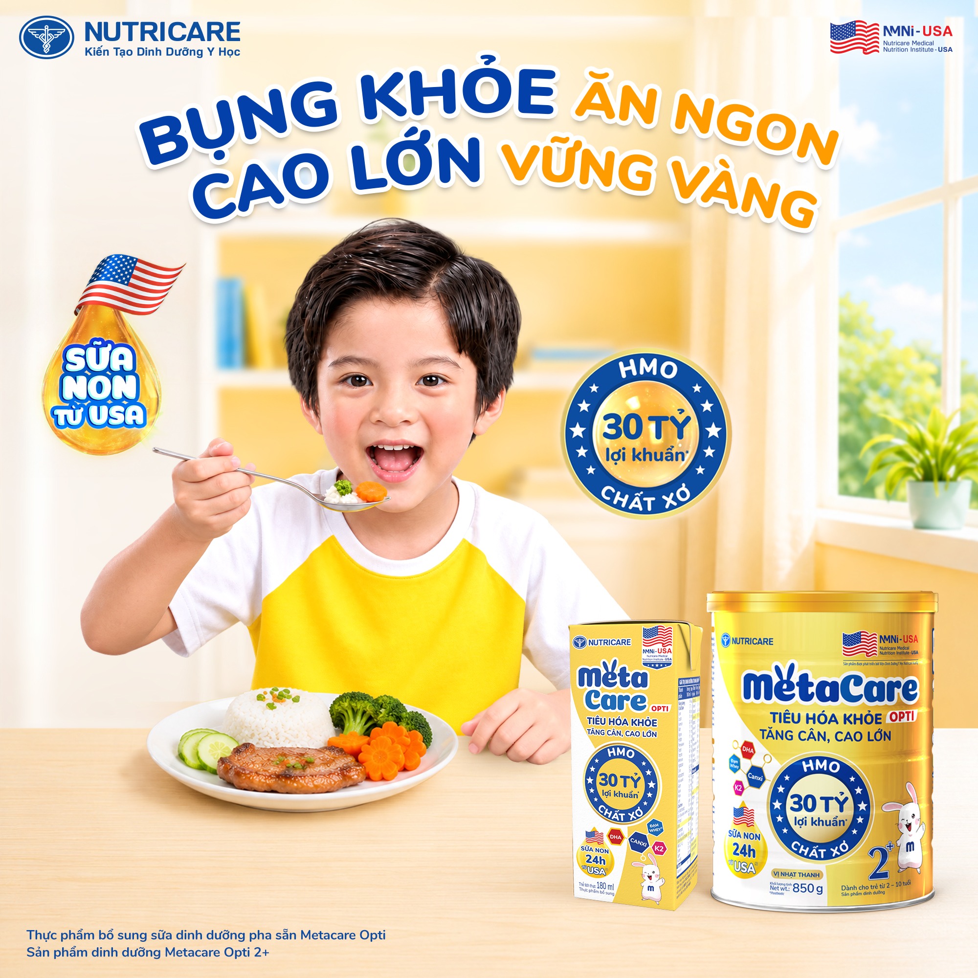Metacare - Bé tăng cân, cao lớn Facebook ad: BỤNG KHOẺ ĂN NGON, CAO LỚN VỮNG VÀNG