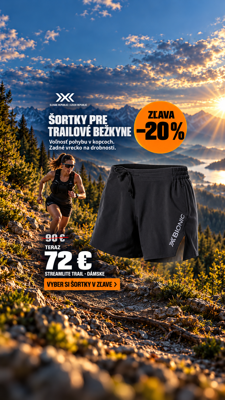 X-Bionic Slovakia Facebook ad: Pre lepší beh v teréne - teraz so zľavou