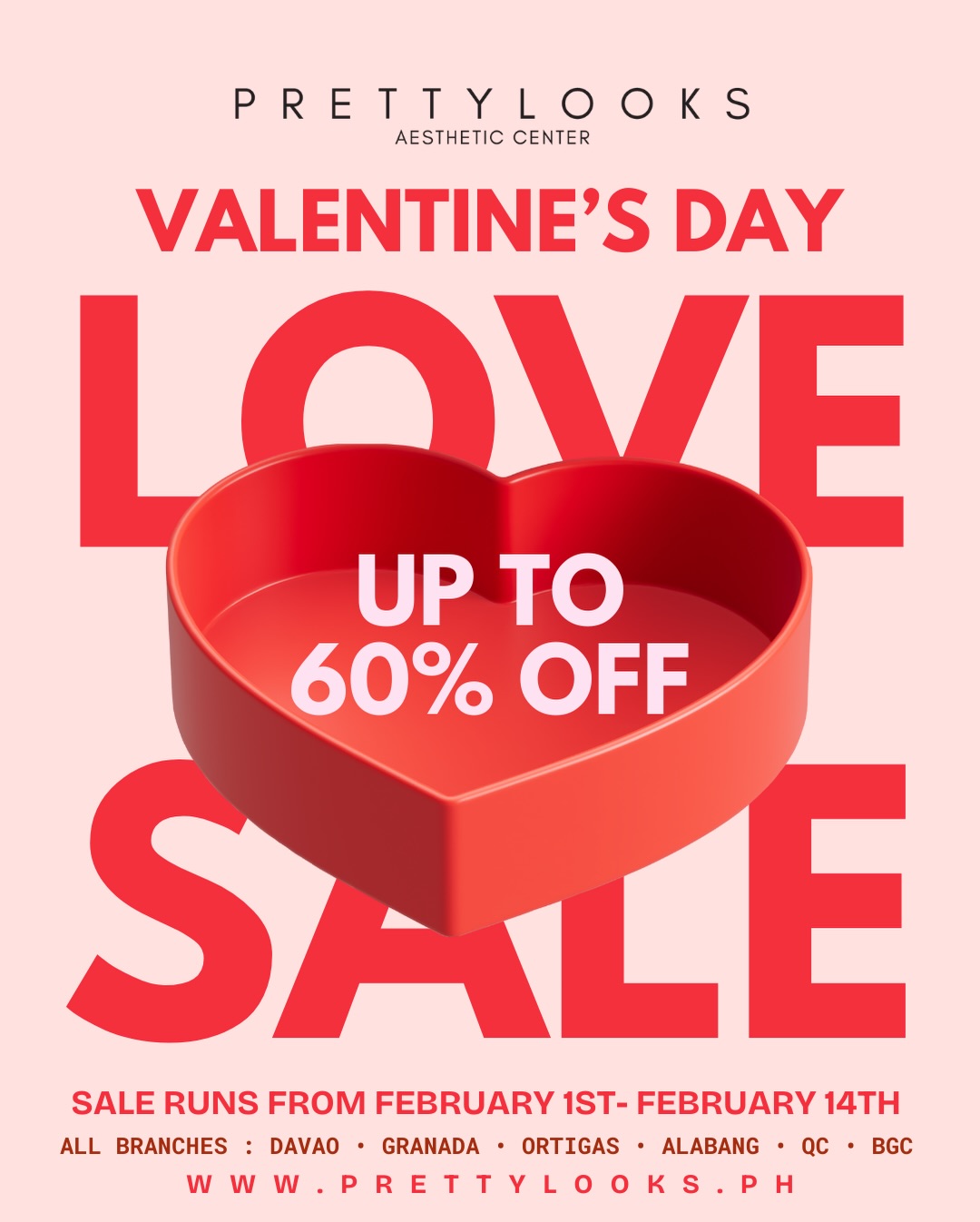Prettylooks Facebook ad: LOVE SALE Love yourself a little more this…