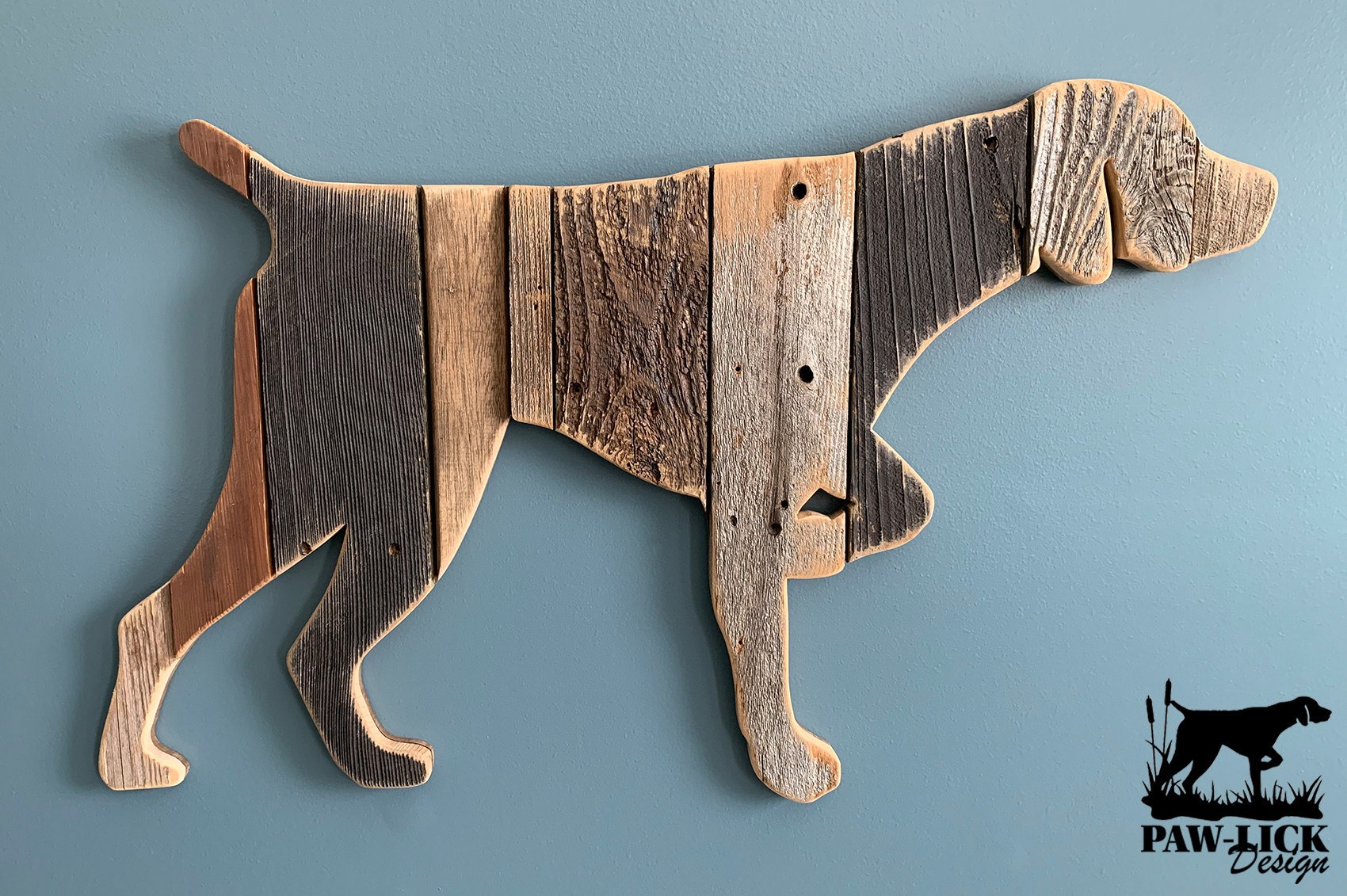 Paw-Lick Design Facebook ad: Repurposed wood made into art.