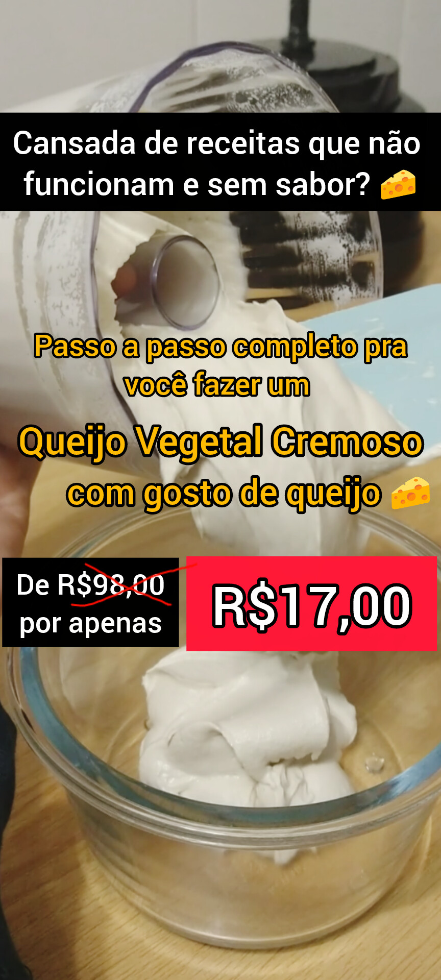 Vegan Cheese Lover Facebook ad: Queijo Vegetal Cremoso - sua solução
