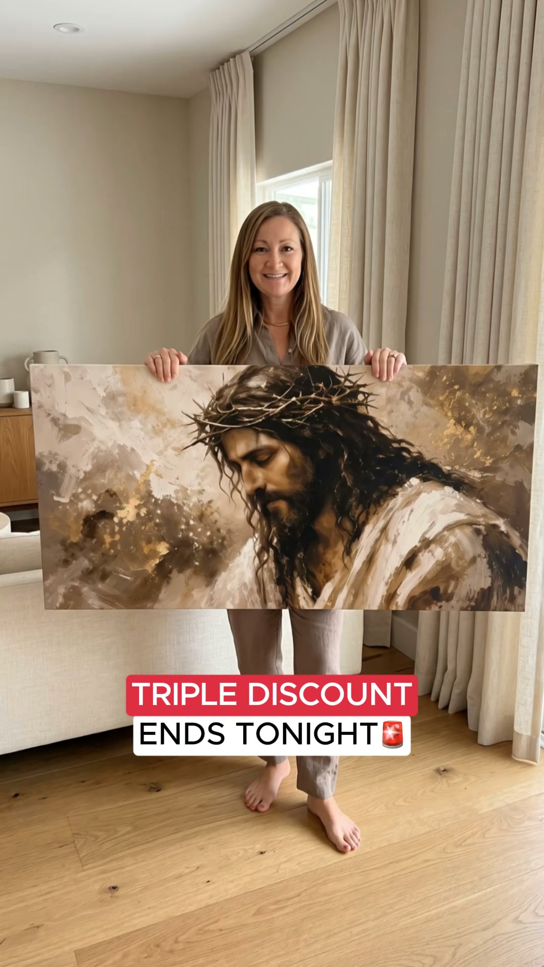 Tailored Canvases - Personalized Art Facebook ad: Crowned Serenity Portrait | Made in the USA | Ships Fast