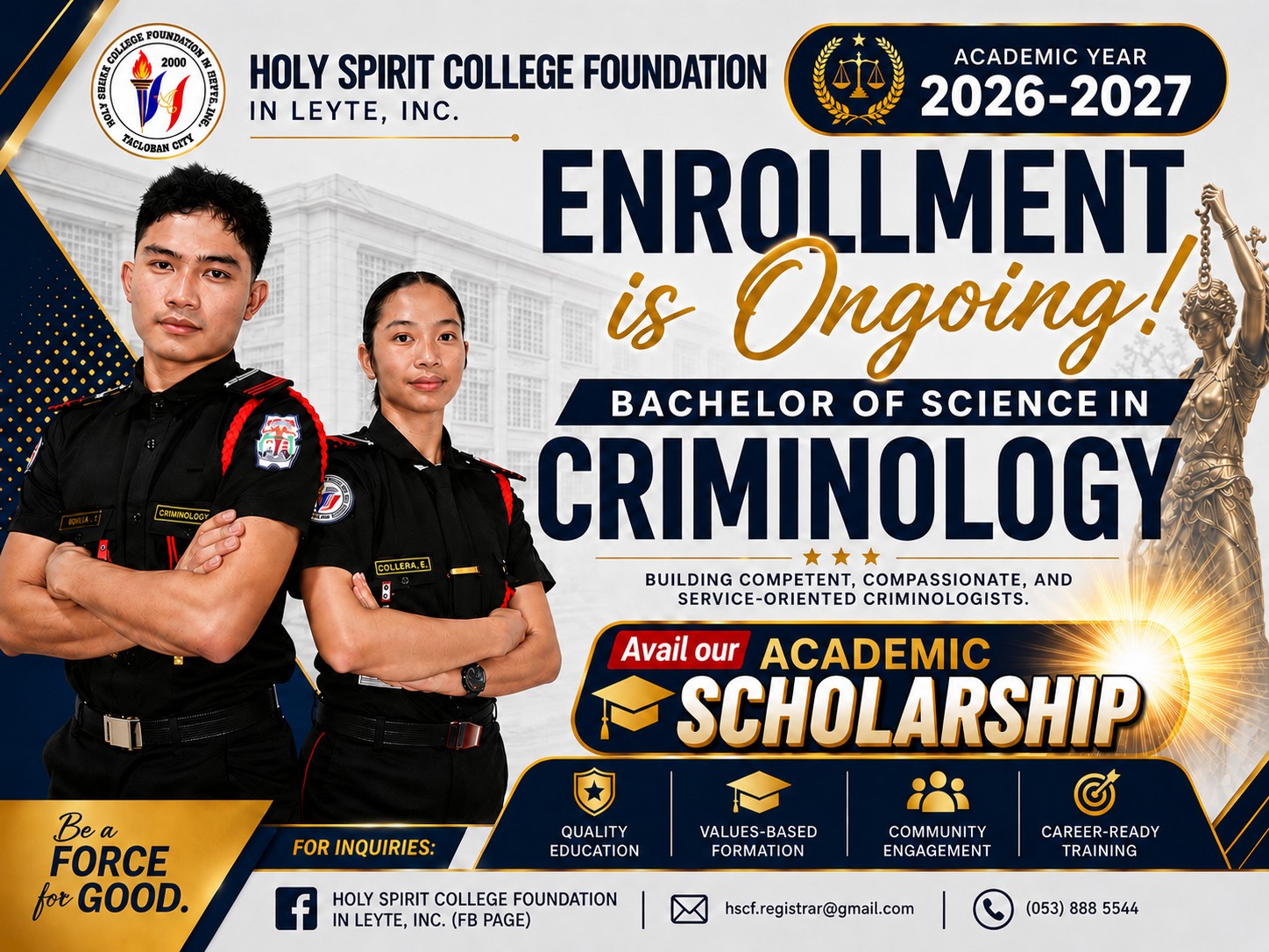 Holy Spirit College Foundation In Leyte, Inc. Facebook ad: ENROLLMENT IS NOW OPEN!