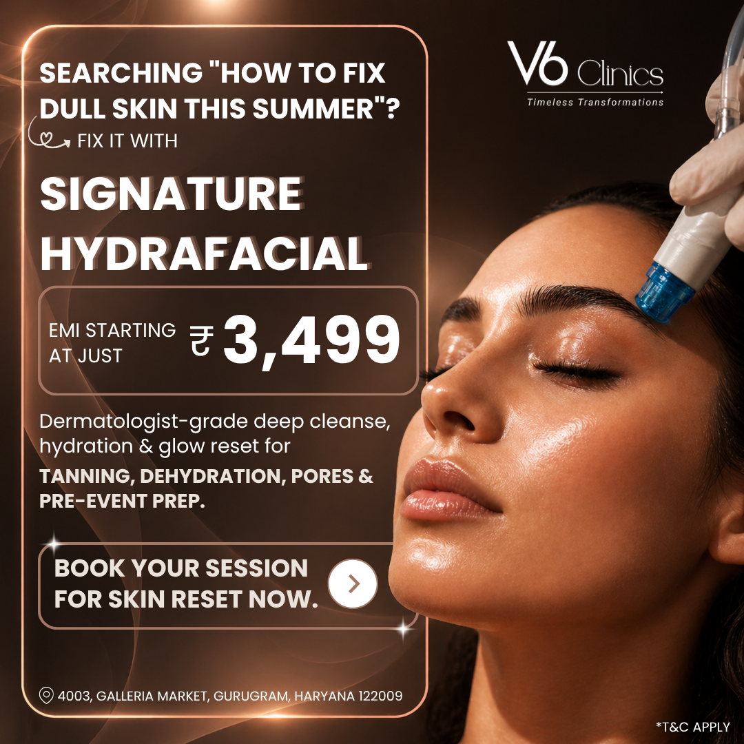 V6 Clinics Facebook ad: Fix Dull Skin Fast