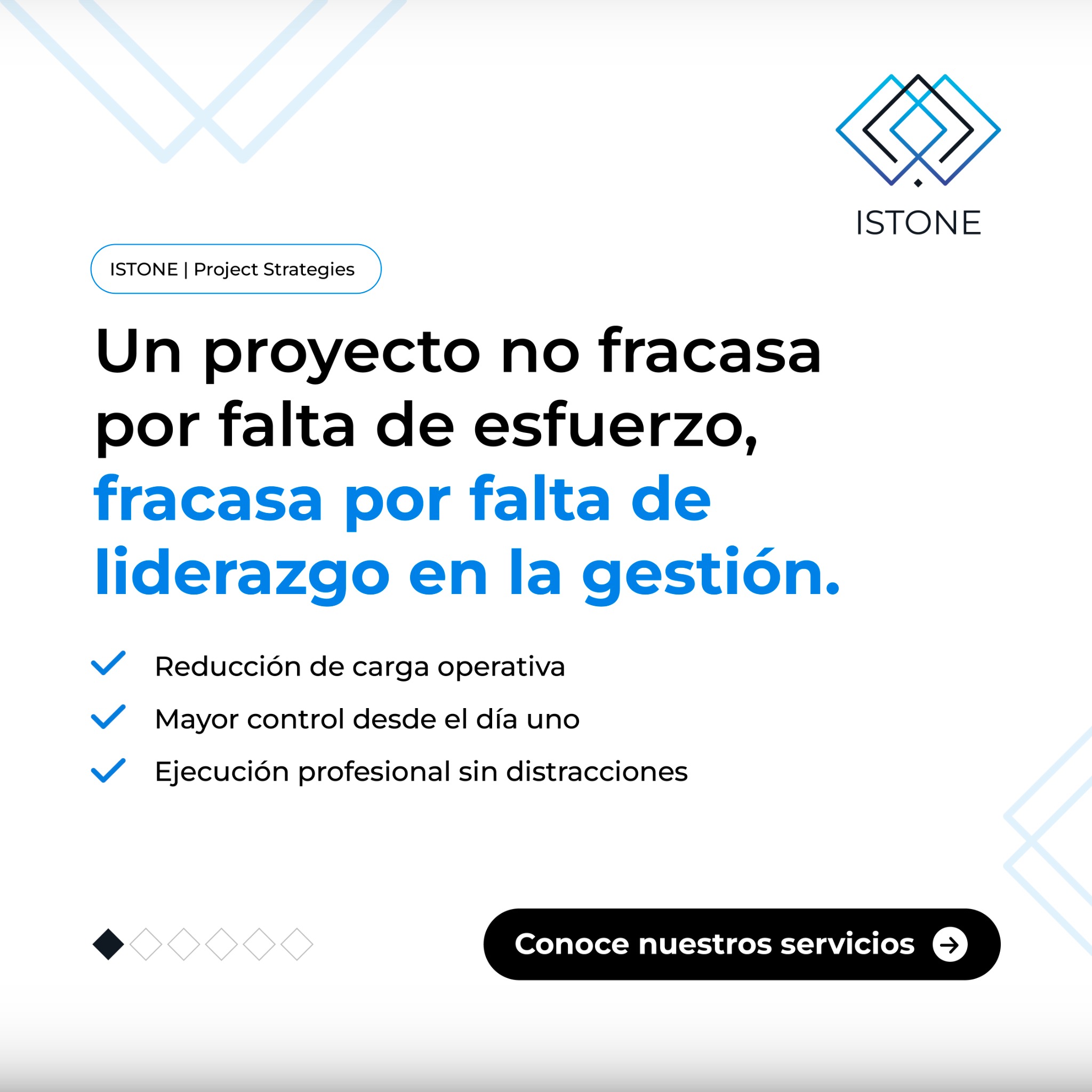 ISTONE Facebook ad: En ISTONE | Project Strategies no ejecutamos obras.