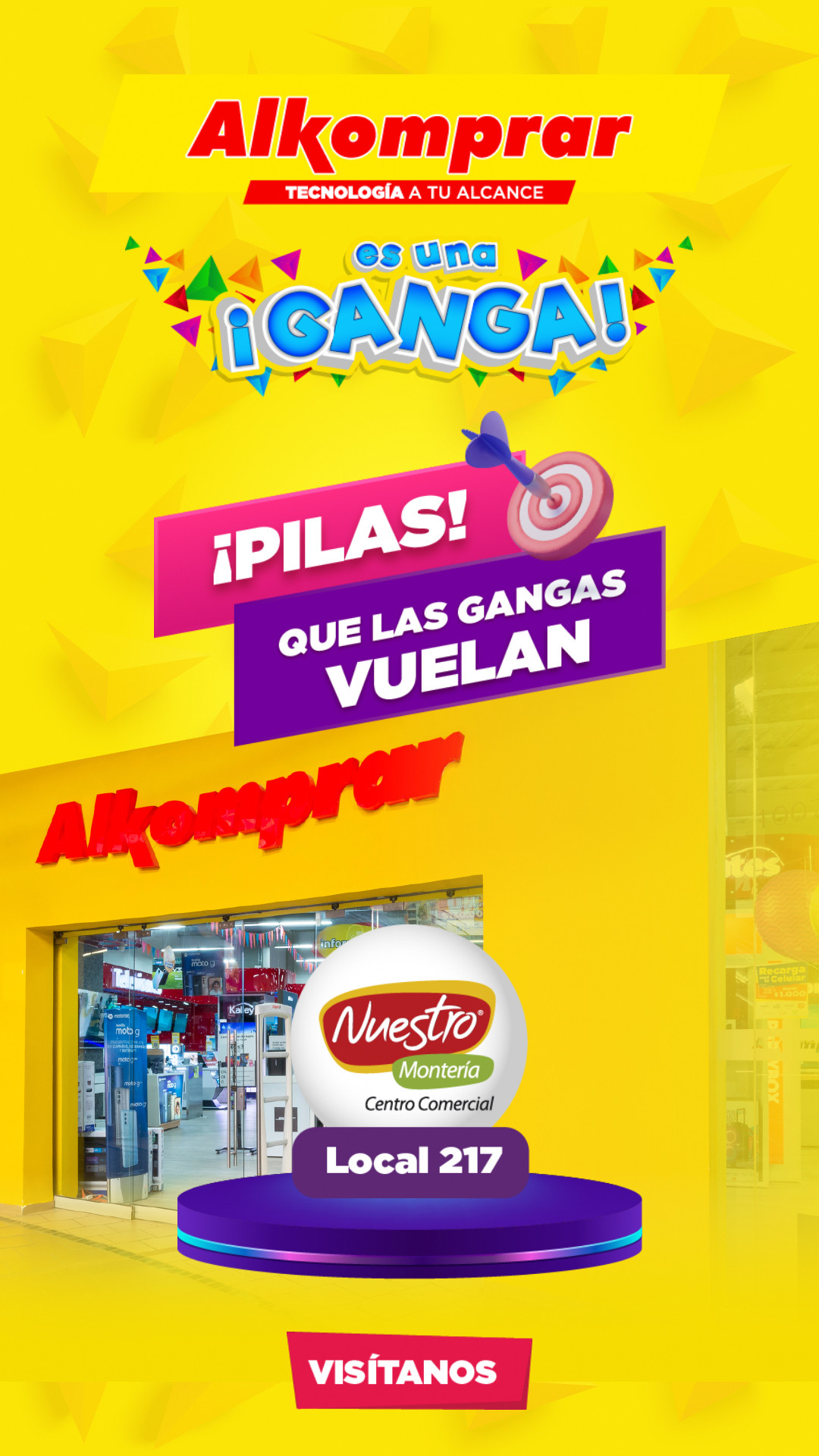 Alkomprar Facebook ad: ¡Visítanos en el C.C. Nuestro!