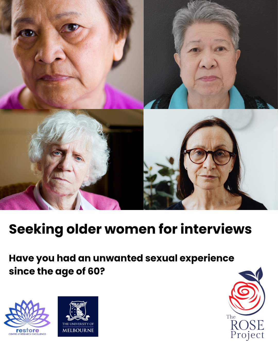 The ROSE Project Facebook ad: Have you had an unwanted sexual experience since…