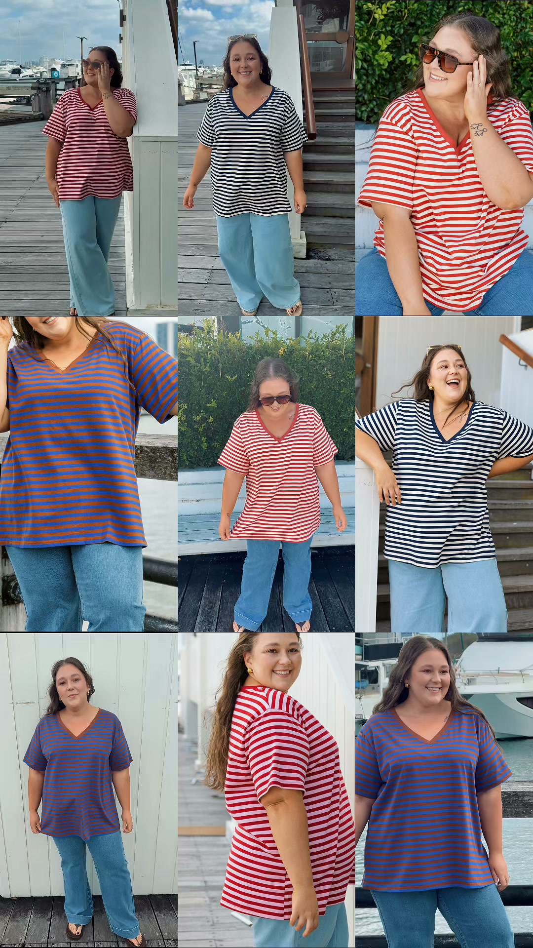 Proud Poppy Clothing Facebook ad: Meet The Striped V-Neck Tees