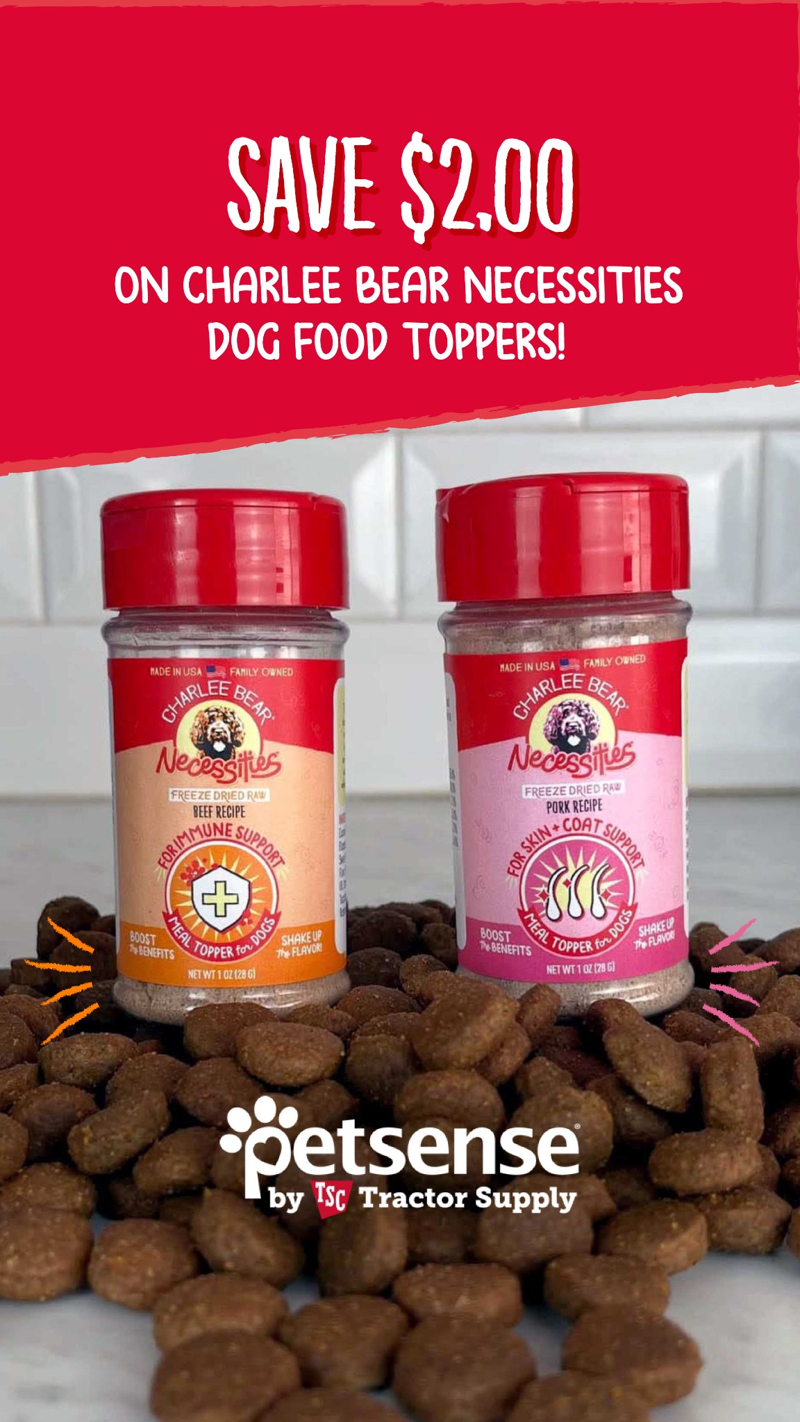 Charlee Bear Dog Treats Facebook ad from Feb 17, 2026