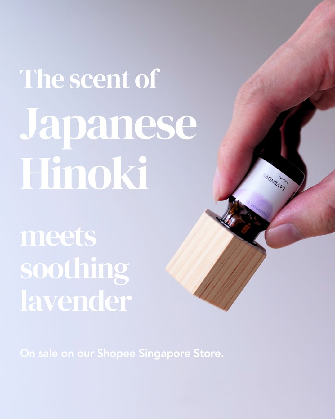 seikatsunoki_global Facebook ad: Bring the forest home-Hinoki wood cap+ Lavender oil…