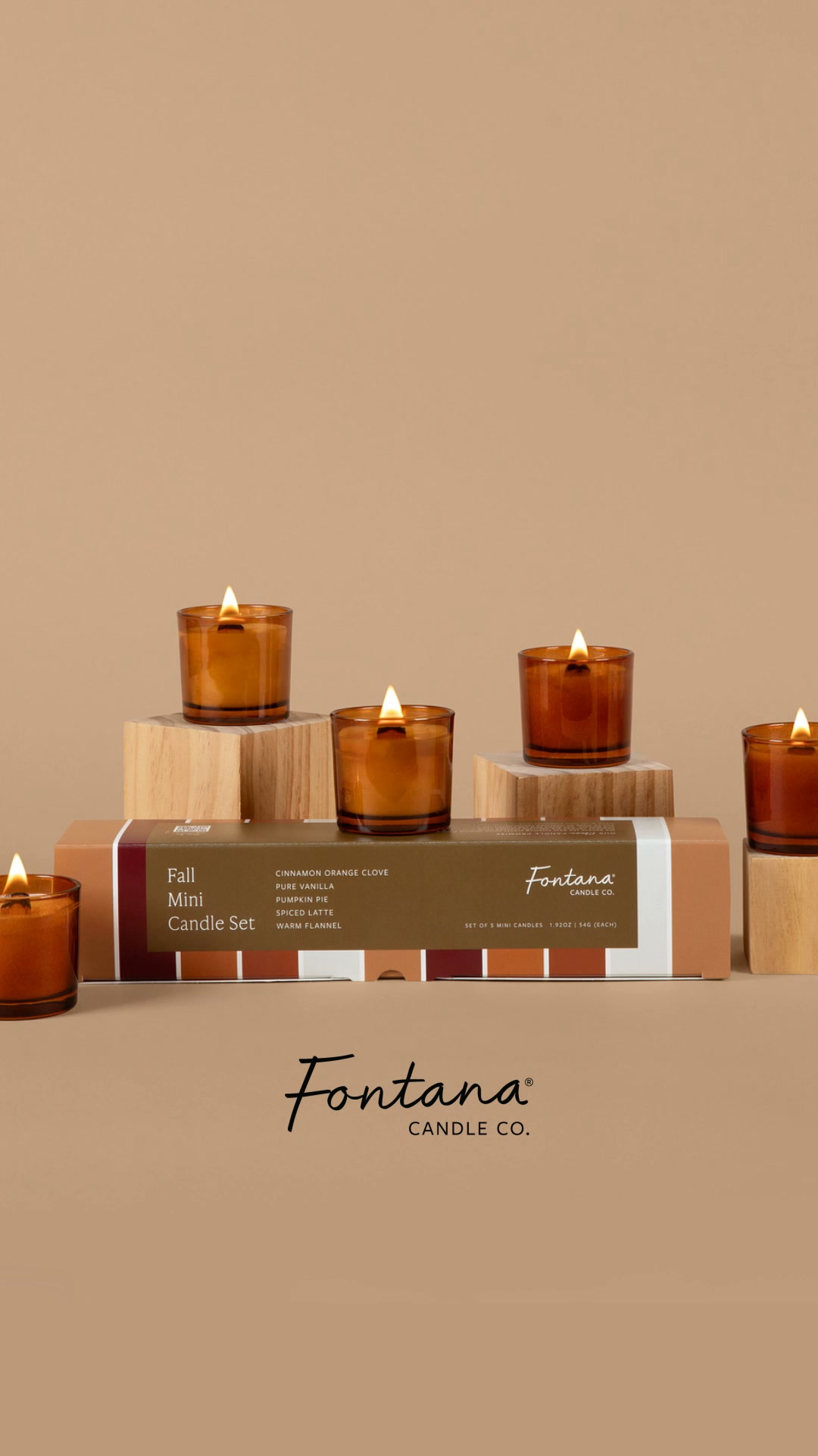 Fontana Candle Company Facebook ad: Fall Mini Candle Set of 5