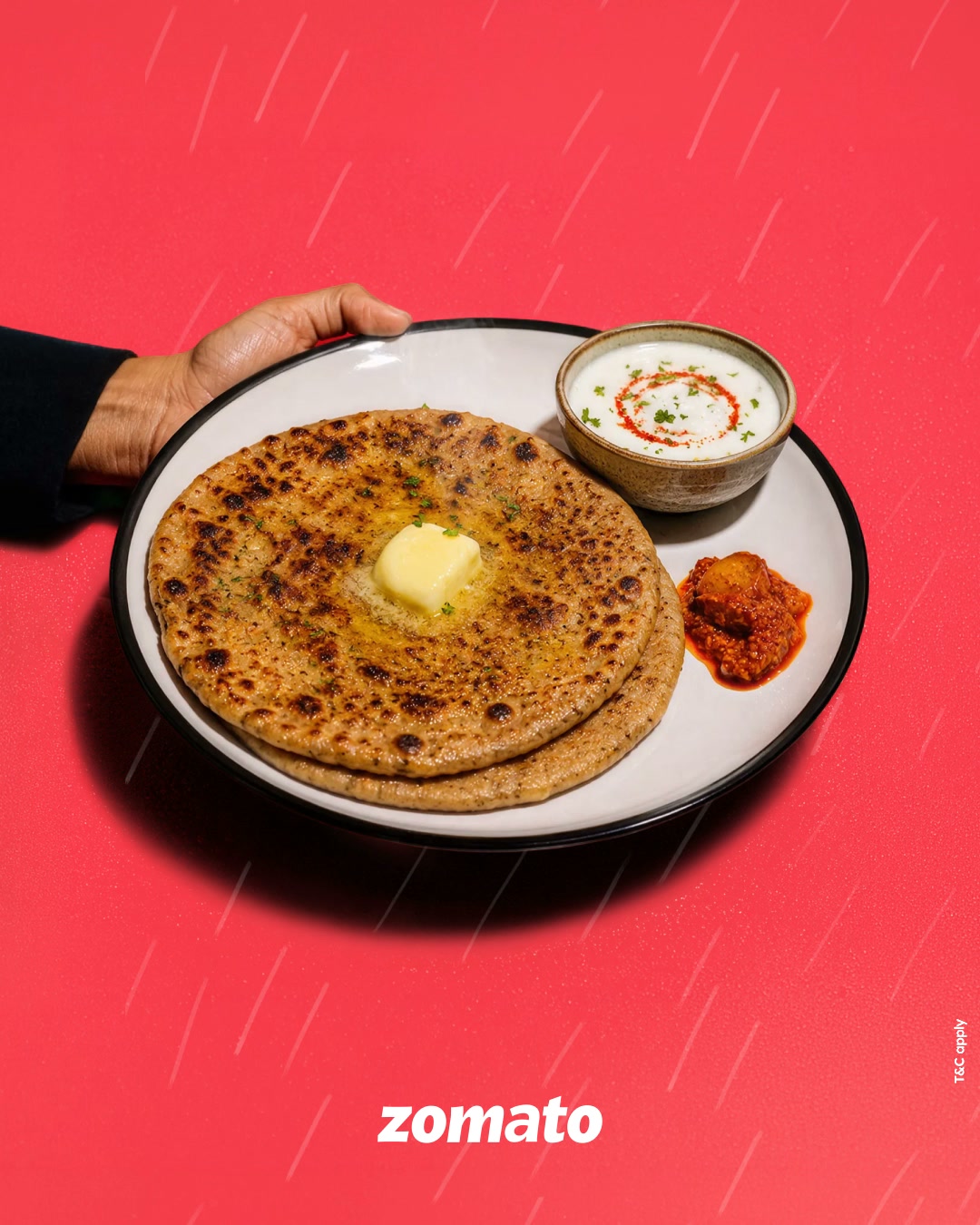 Zomato Facebook ad: Forecast: 100% Parathas
