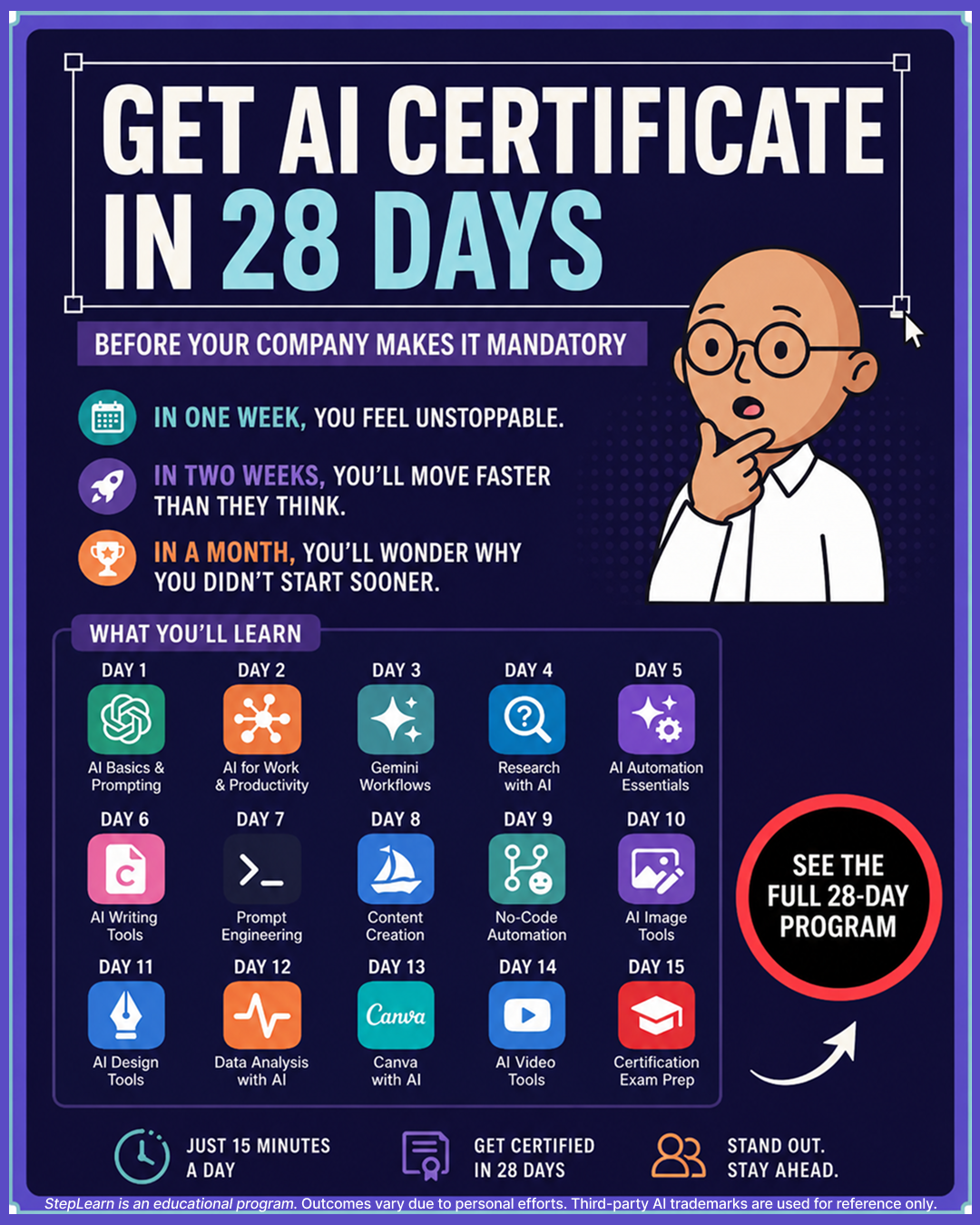 StepLearn Facebook ad from Aug 10, 2026