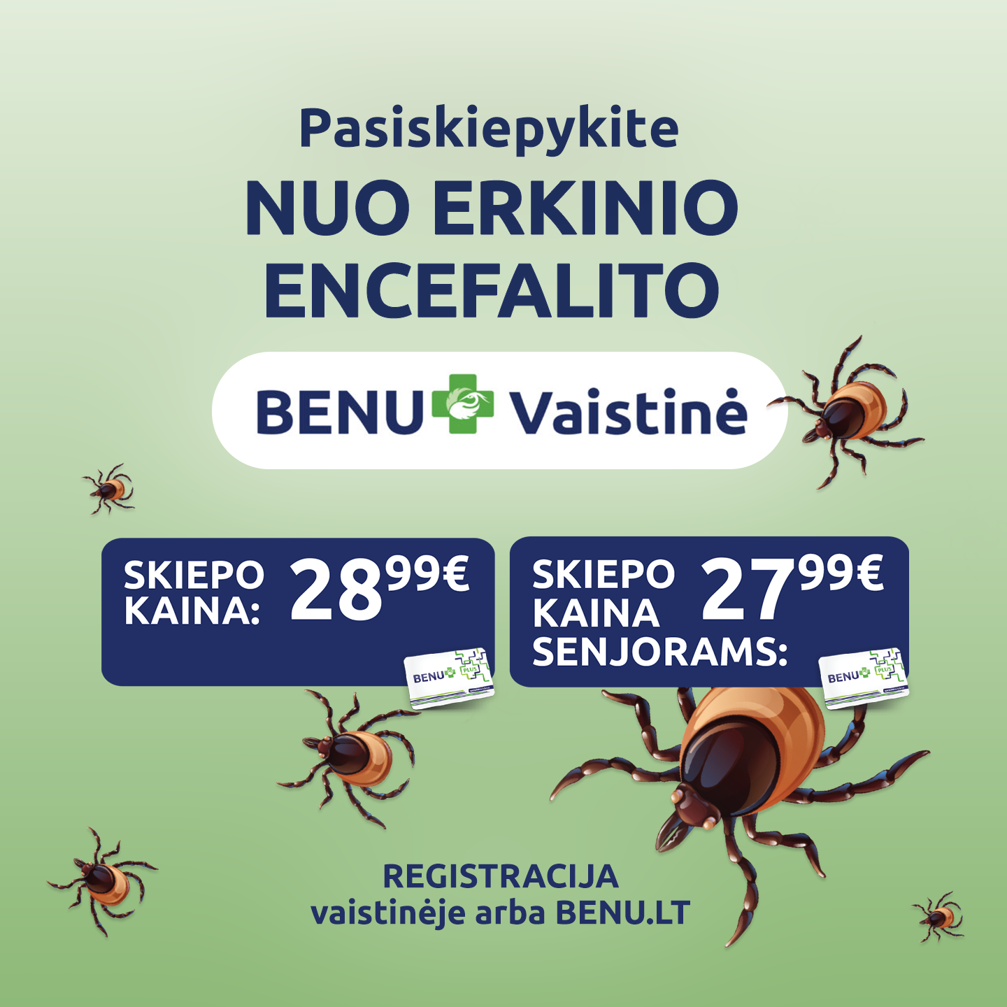 BENU Vaistinė Facebook ad: Skiepai nuo erkinio encefalito