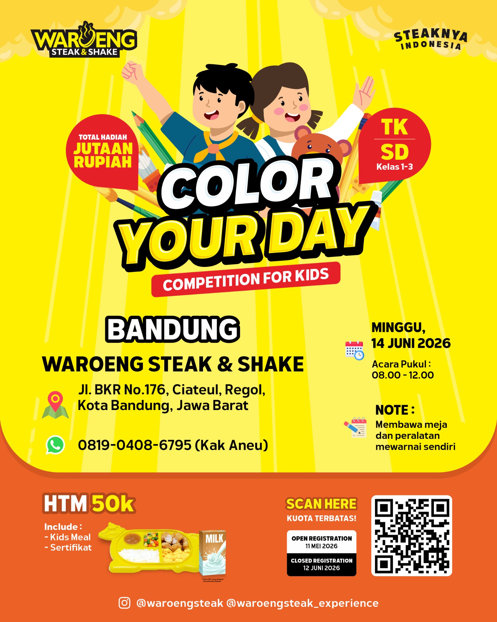 Waroeng Steak & Shake Facebook ad: Ekspresikan Kreativitas di Color Your Day Competition!