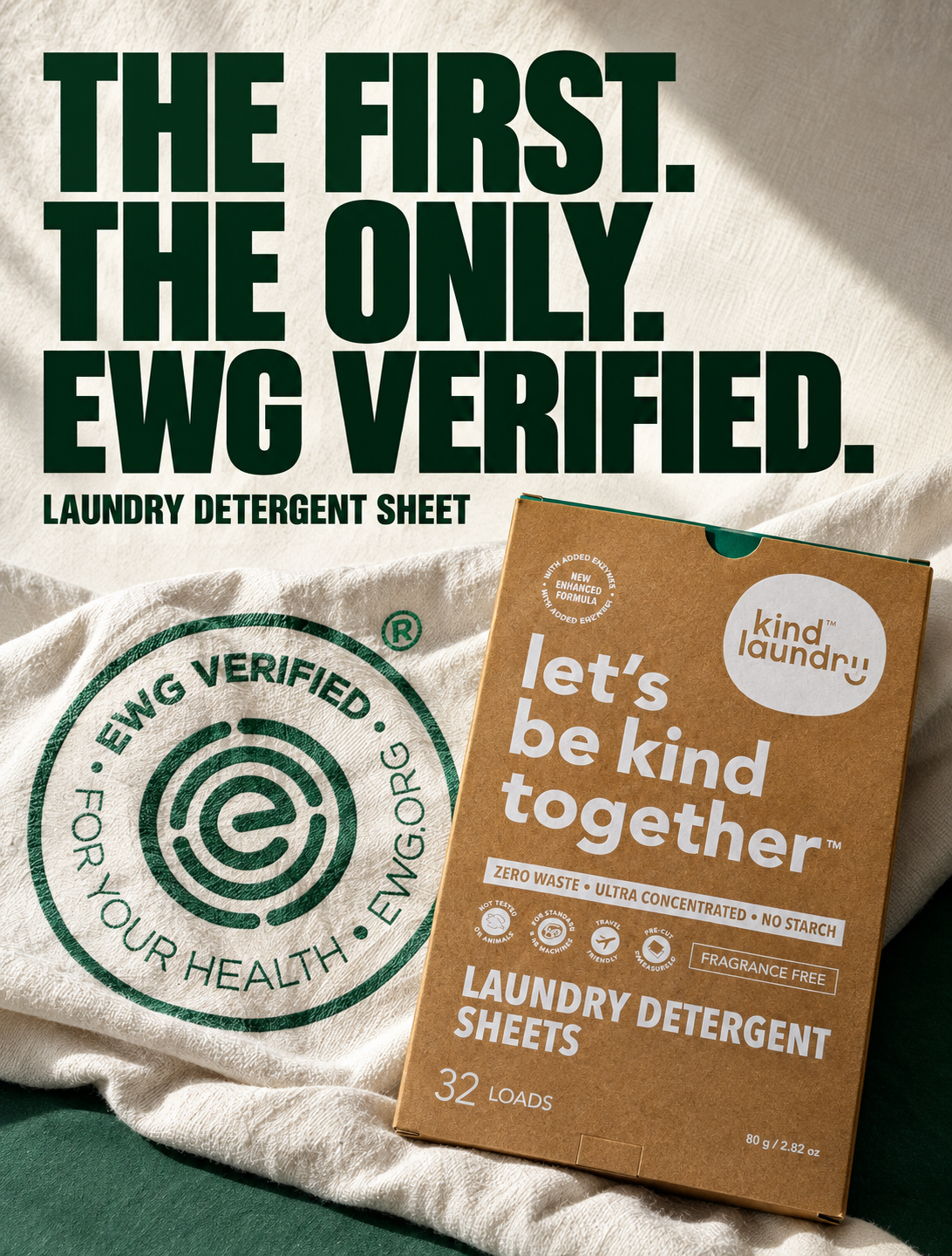 Kind Laundry Facebook ad: The Only EWG Verified Detergent Sheet on the Market