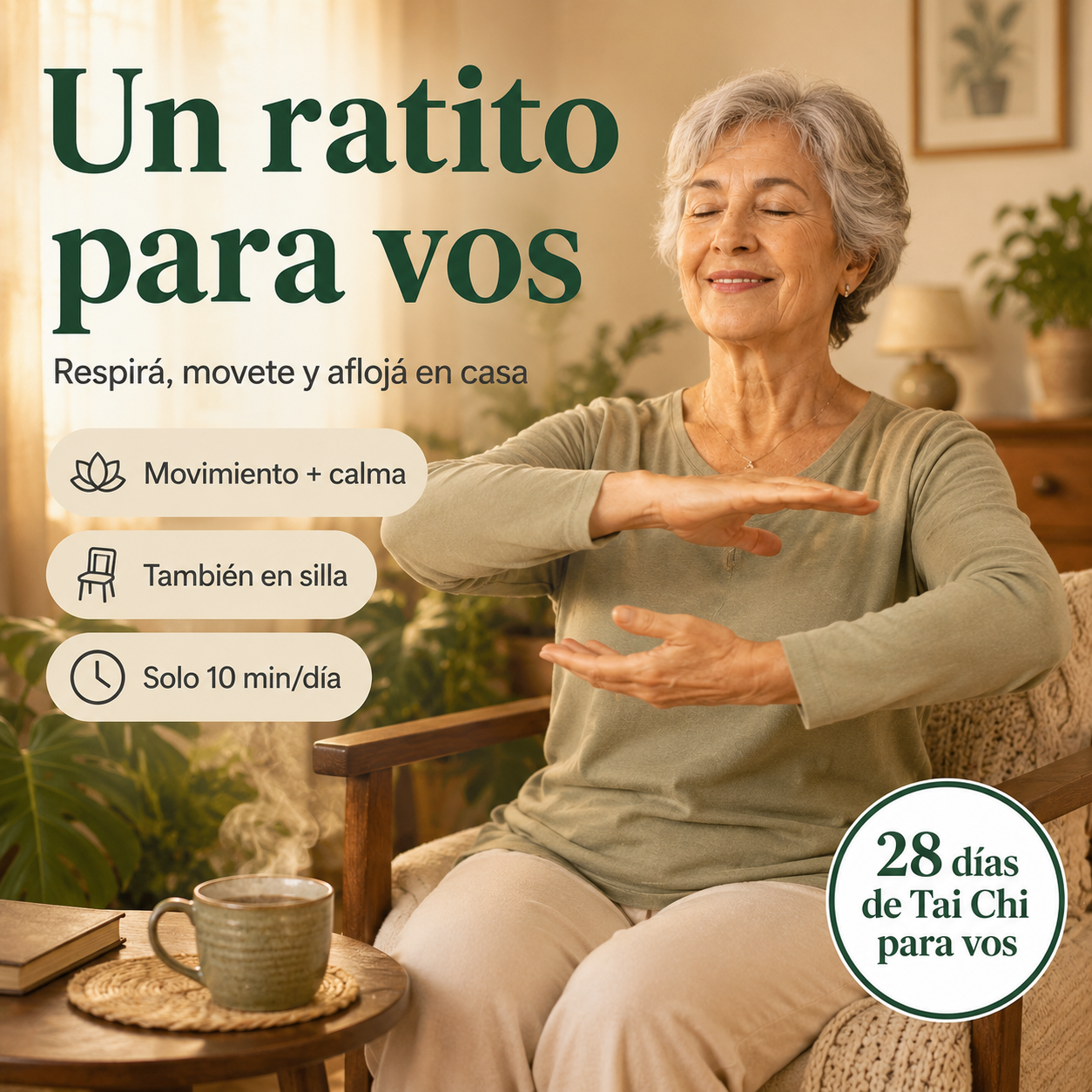 PackDigital Arg Facebook ad: 10 minutos de Tai Chi que cambian tu día, empezá hoy