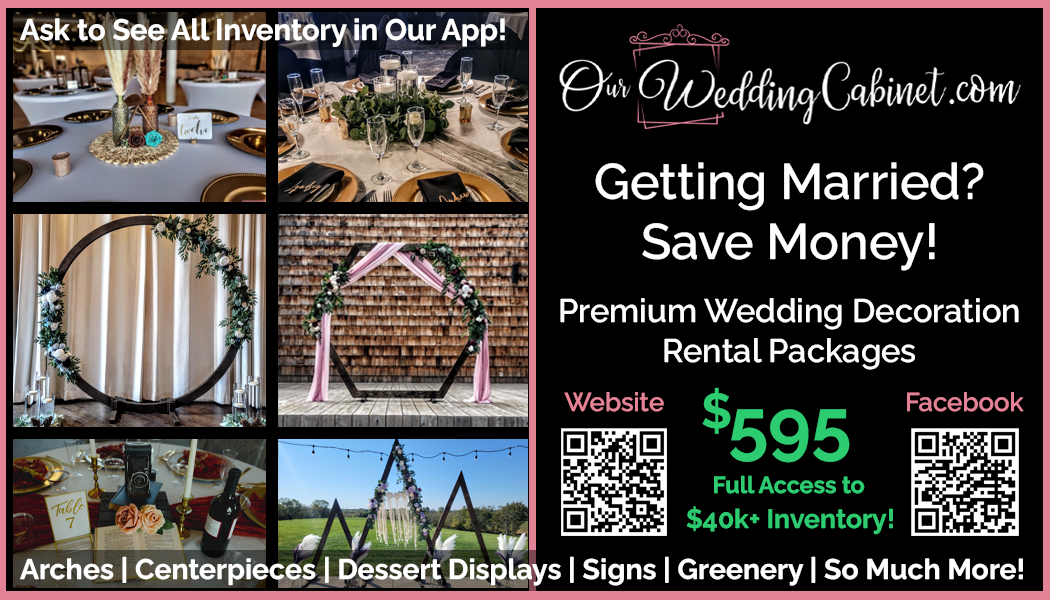 Our Wedding Cabinet - Premium Wedding Decor Facebook ad: CALLING ALL ENGAGED COUPLES!