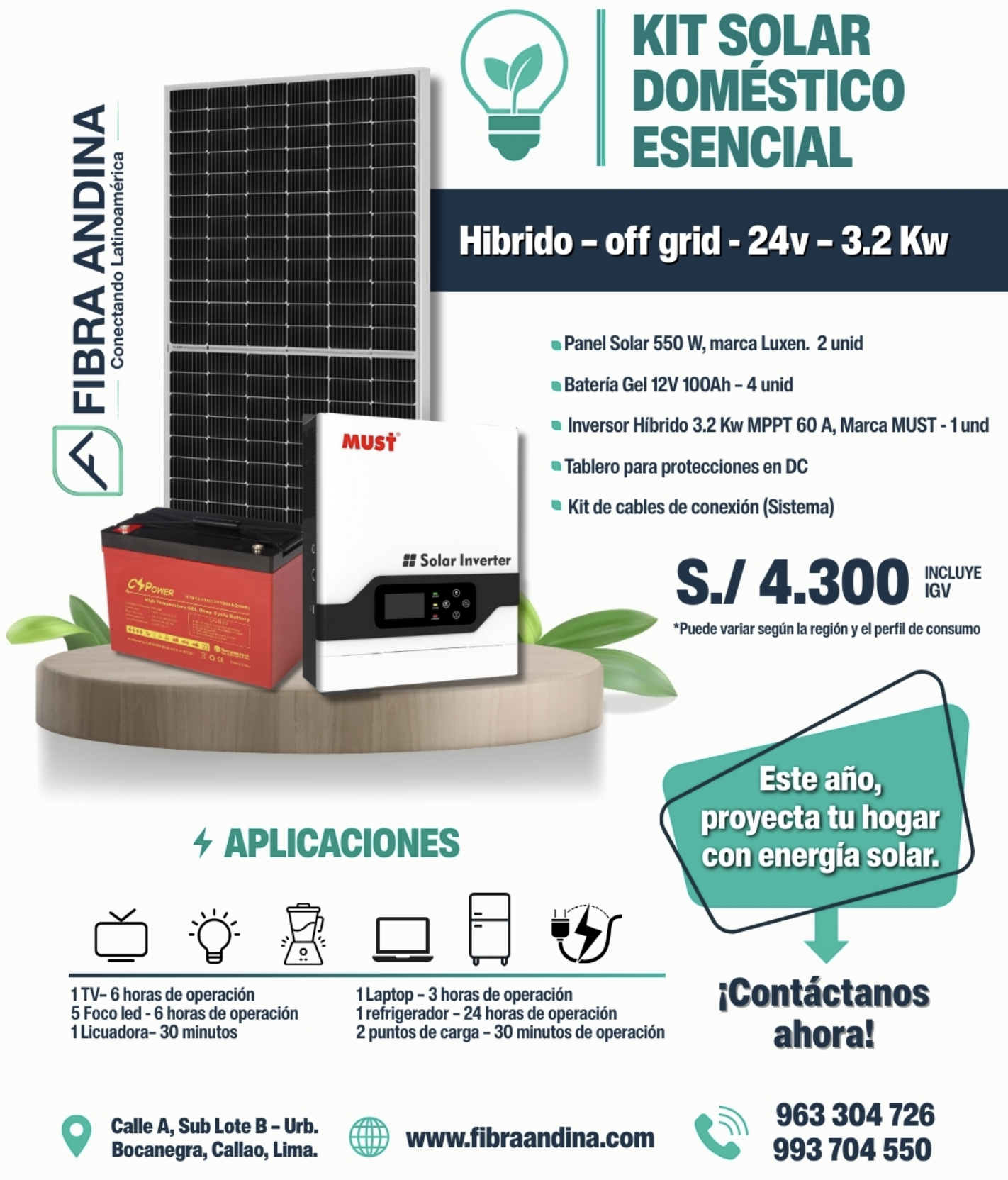 Fibra Andina Perú Facebook ad: Chatea con nosotros