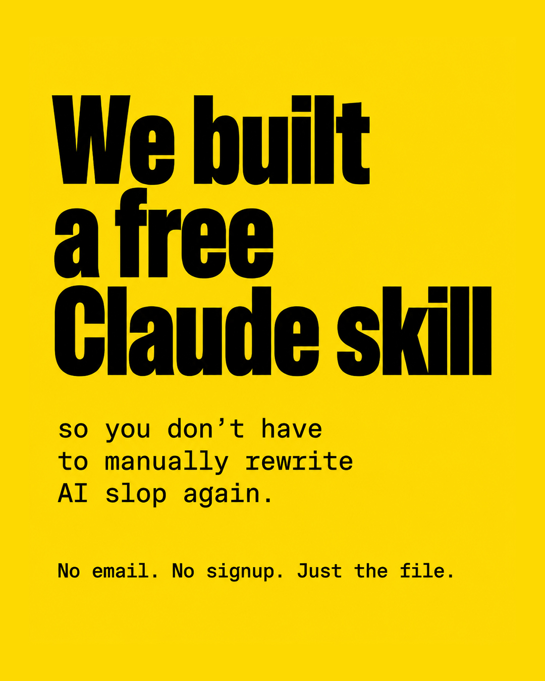Unbland Facebook ad: Get the free Anti-Slop skill