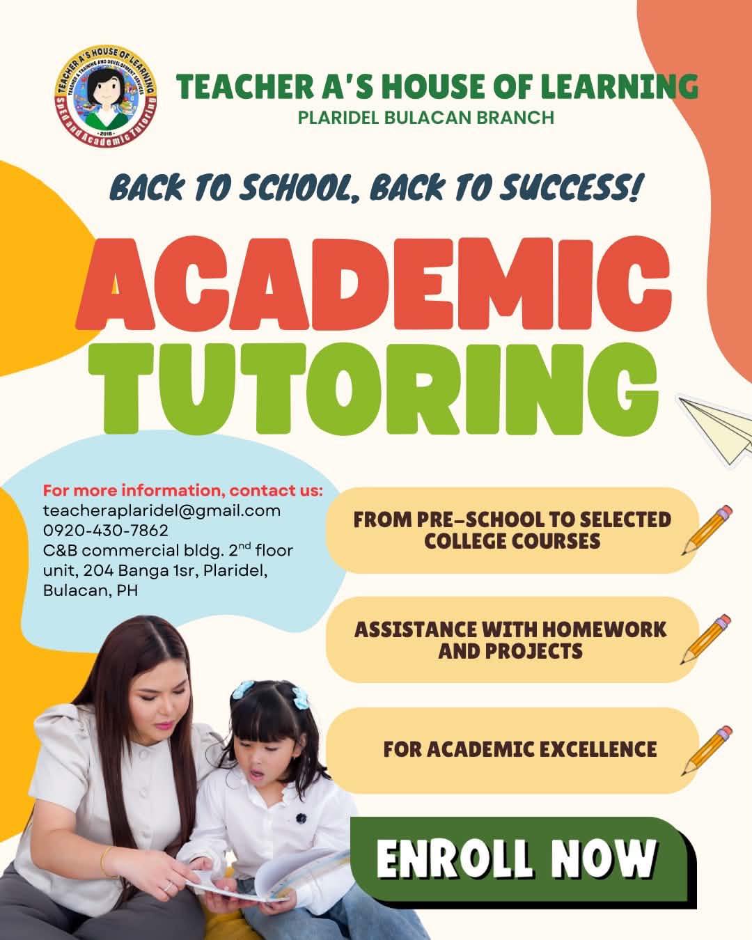 Teacher A’s House of Learning - Plaridel Bulacan Branch Facebook ad
